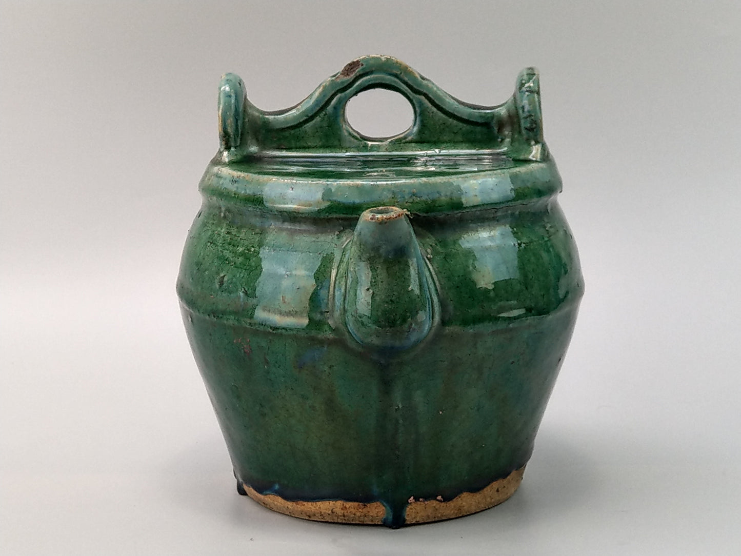 Antique Chinese Water pot Green Shiwan Ware c1800