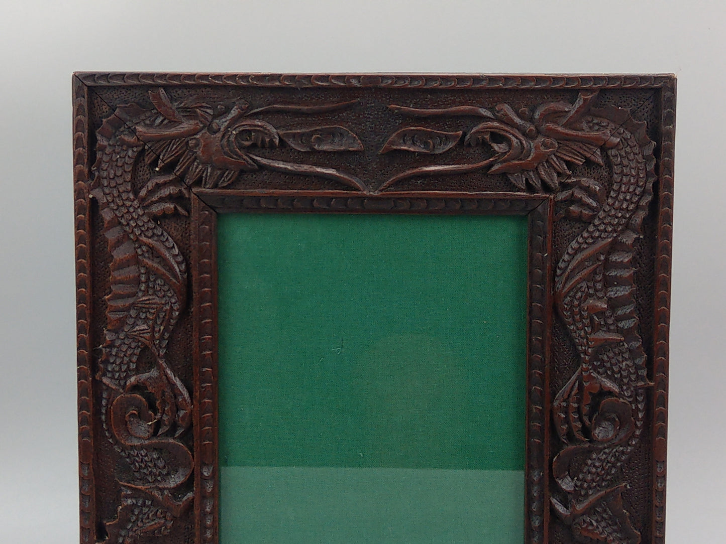 Chinese Photo Frame Carved wood with Dragons and Quilin c1900s