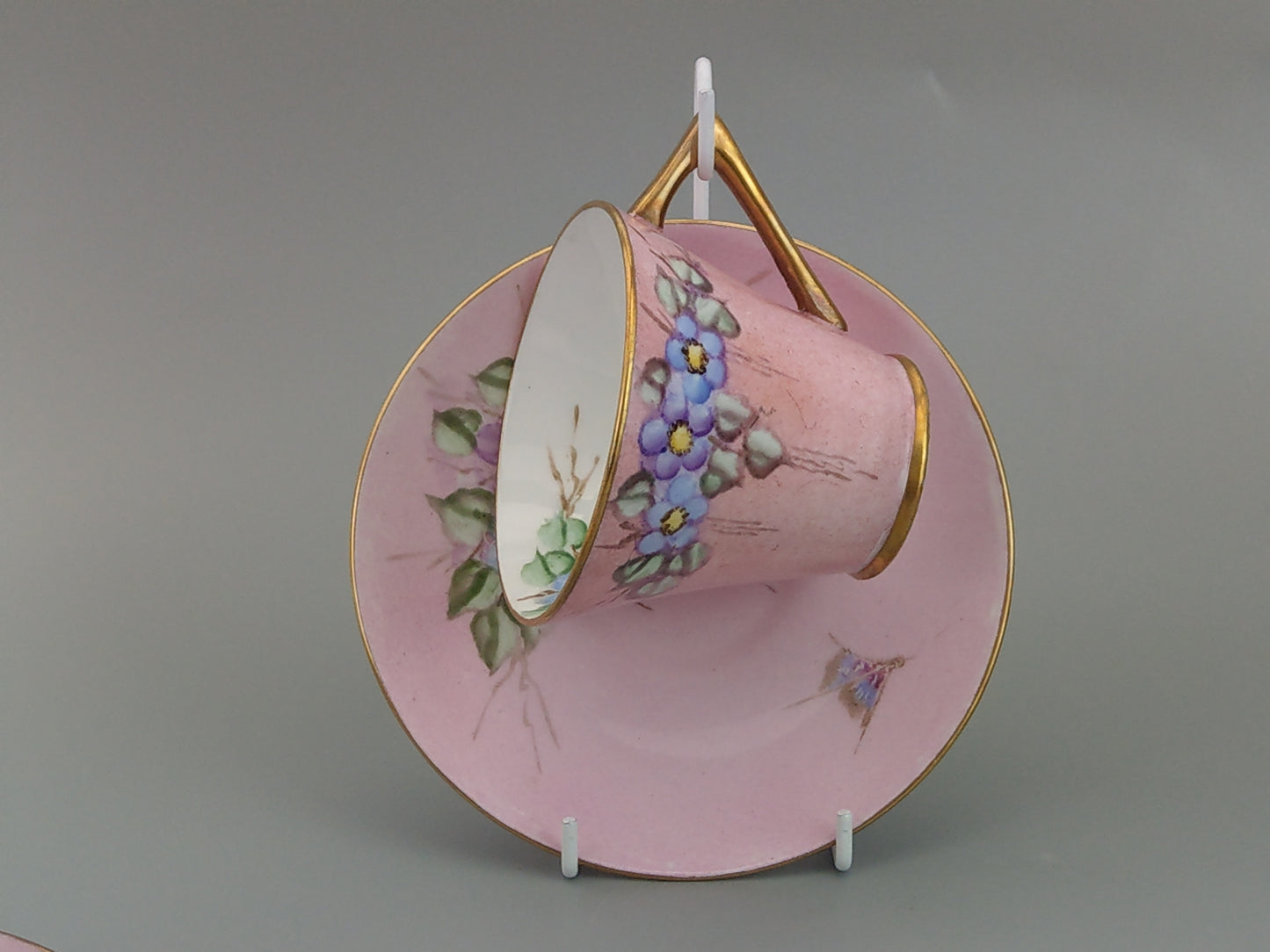 Art Deco Pink Teacups and Saucer by Morag Skinner