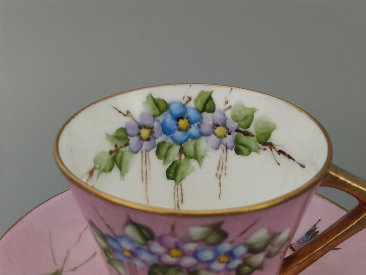 Art Deco Pink Teacups and Saucer by Morag Skinner