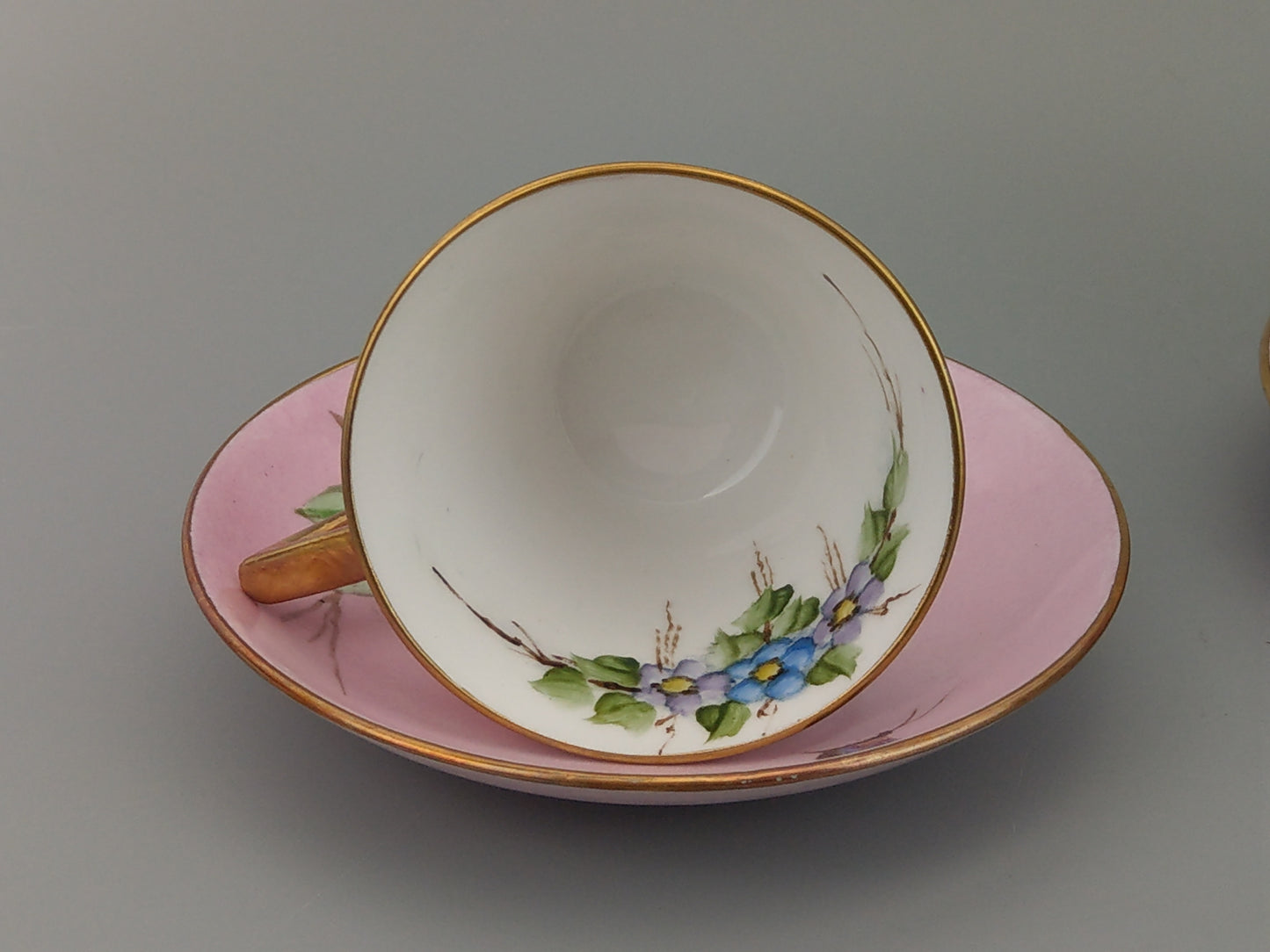 Art Deco Pink Teacups and Saucer by Morag Skinner