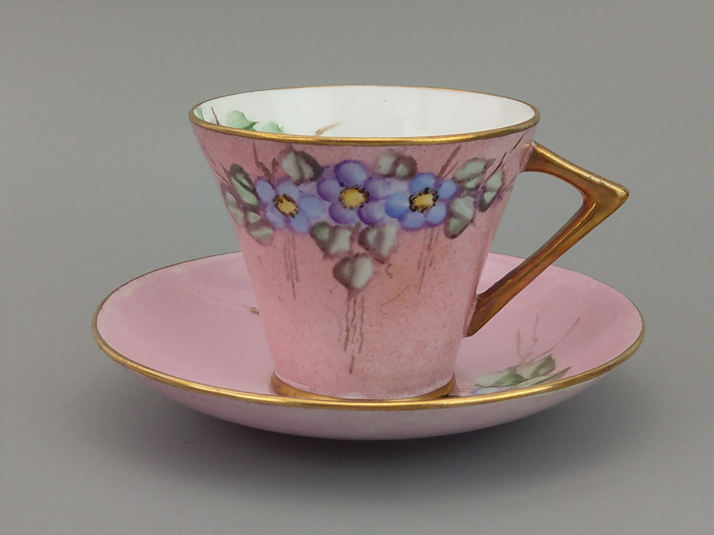 Art Deco Pink Teacups and Saucer by Morag Skinner