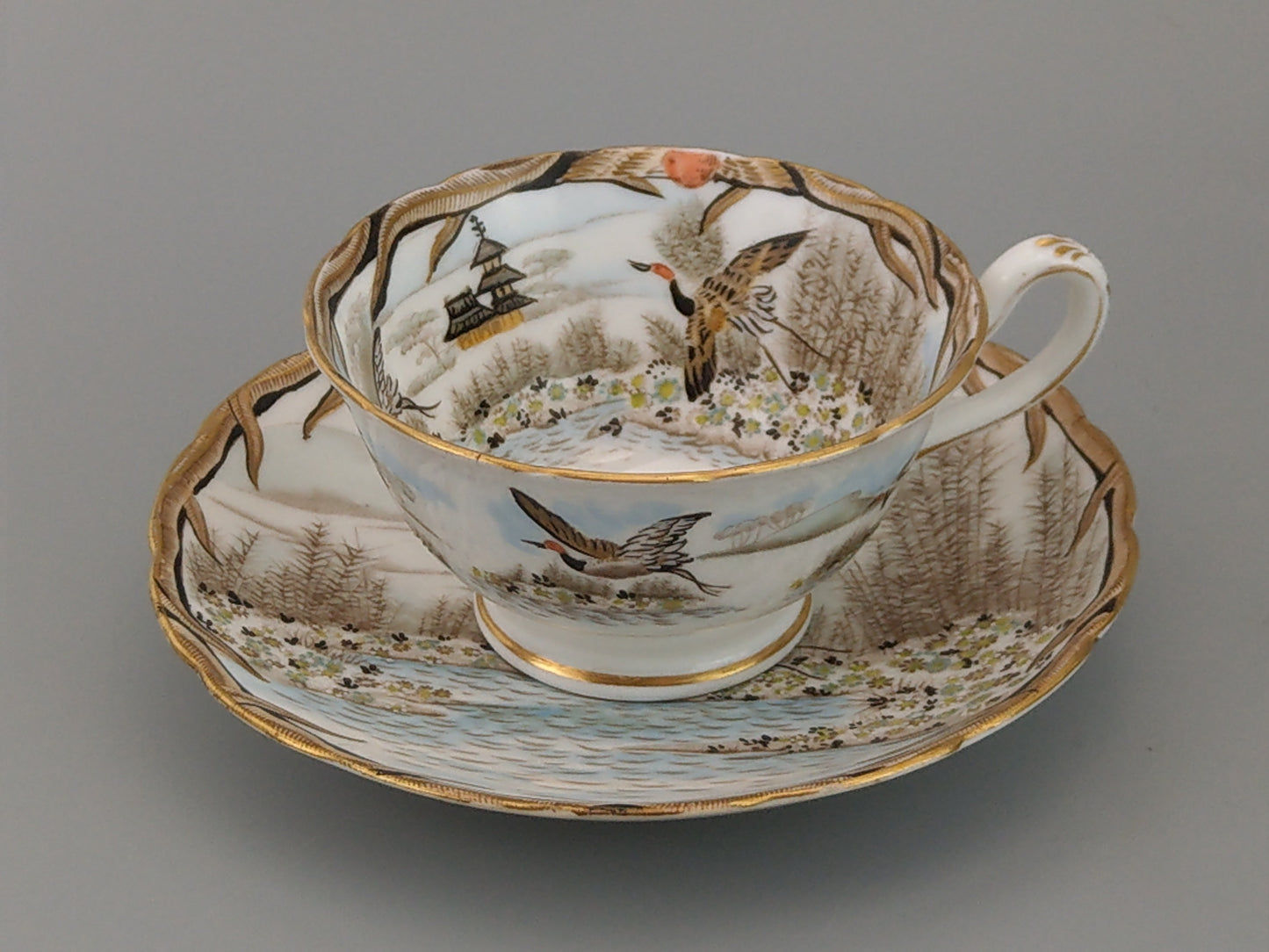 Japanese style Teacup and Saucer by Jackson and Gosling, Fenton Tokio