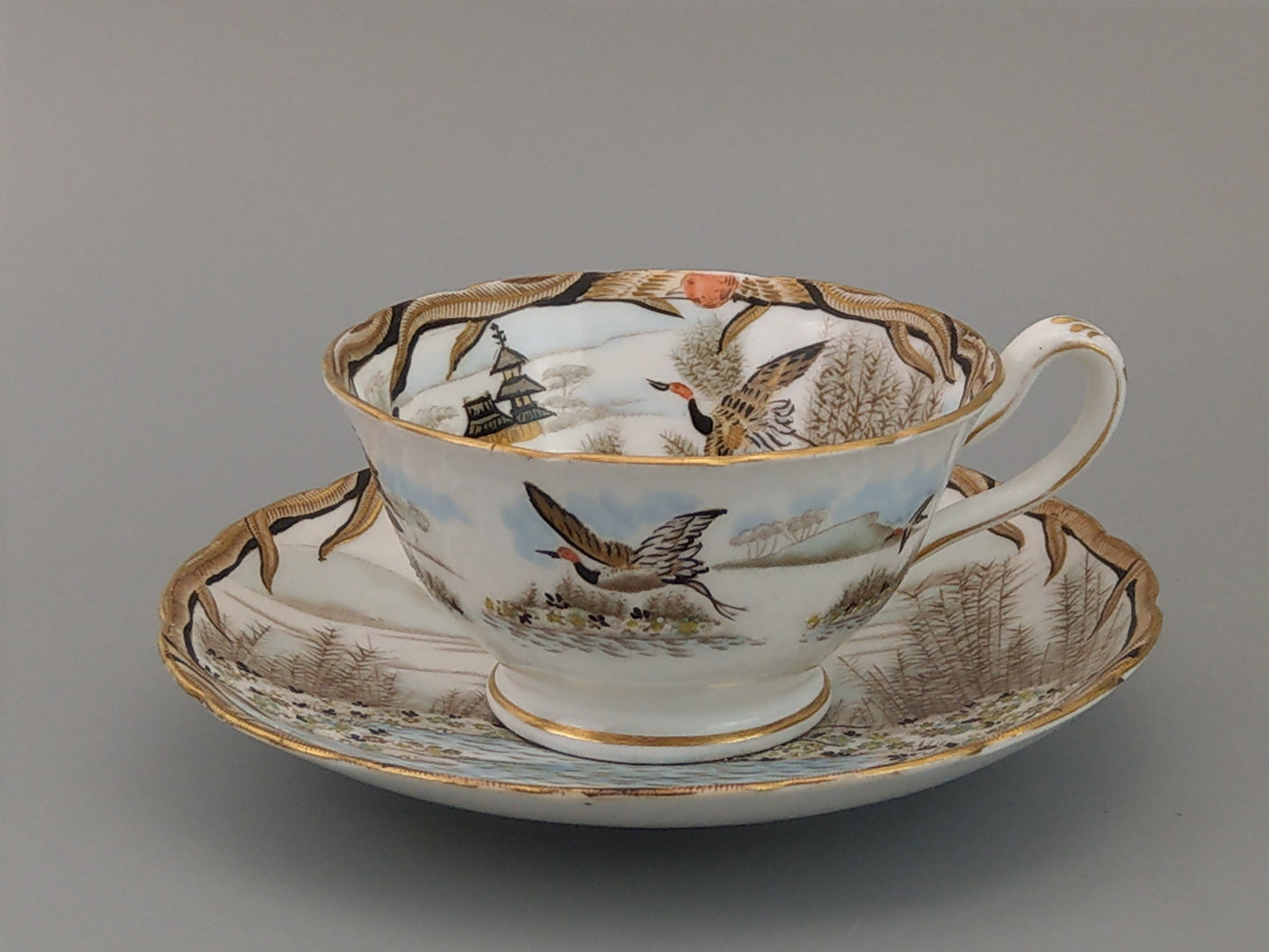 Japanese style Teacup and Saucer by Jackson and Gosling, Fenton Tokio