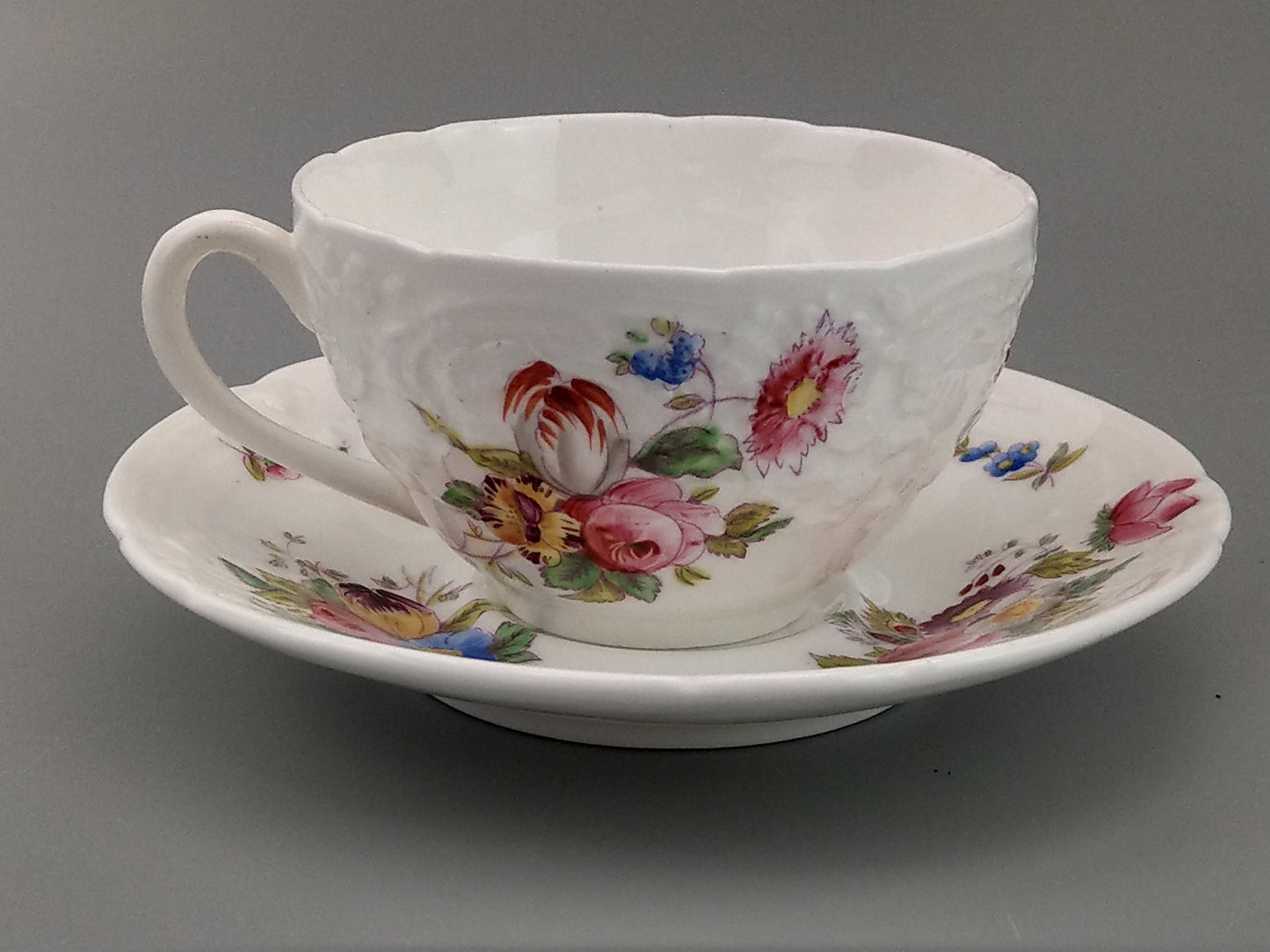 Flower sparys Teacup and Saucer Sevres Group Coalport