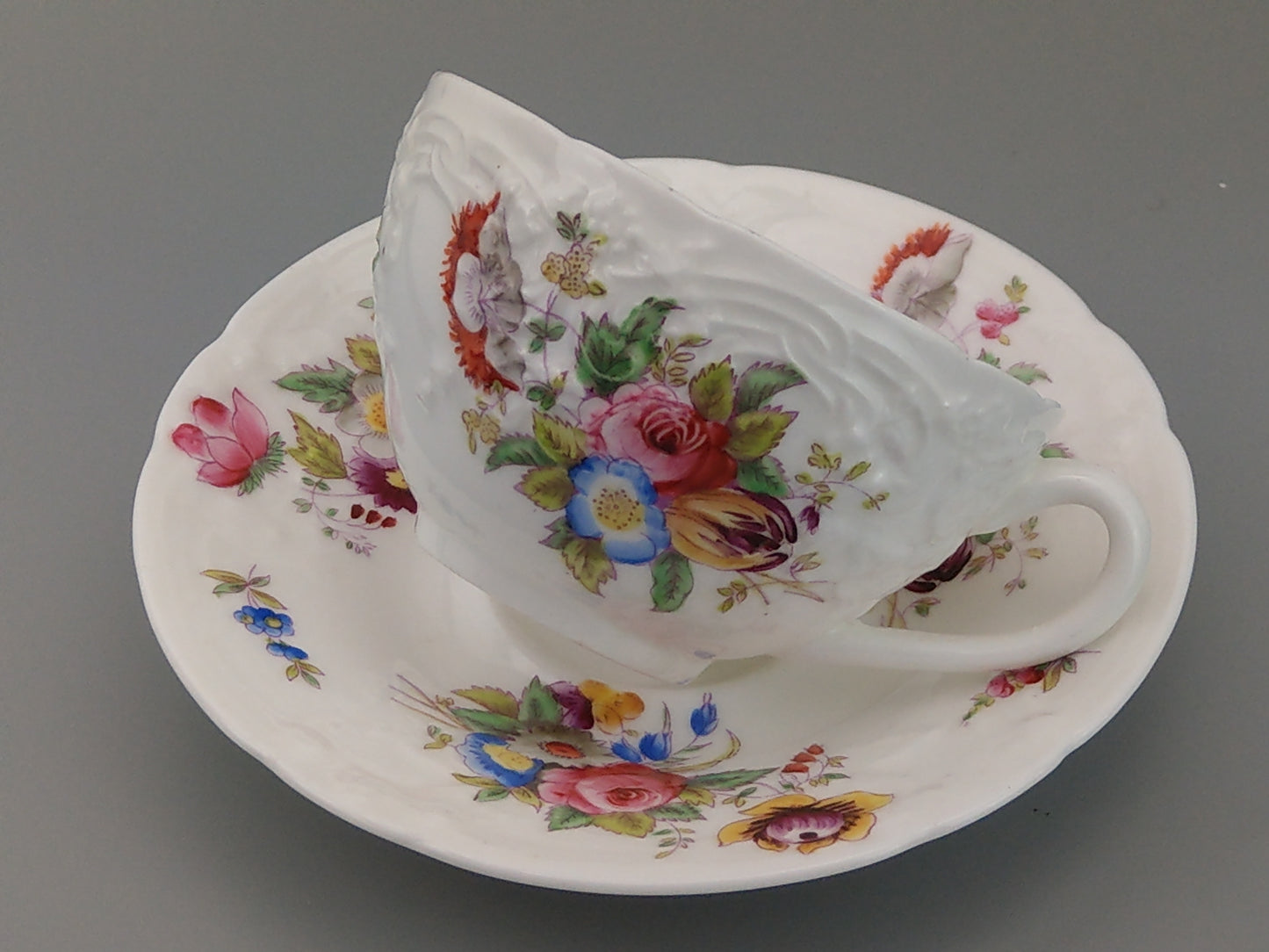 Flower sparys Teacup and Saucer Sevres Group Coalport