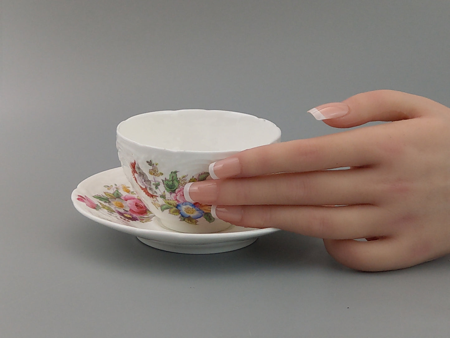 Flower sparys Teacup and Saucer Sevres Group Coalport