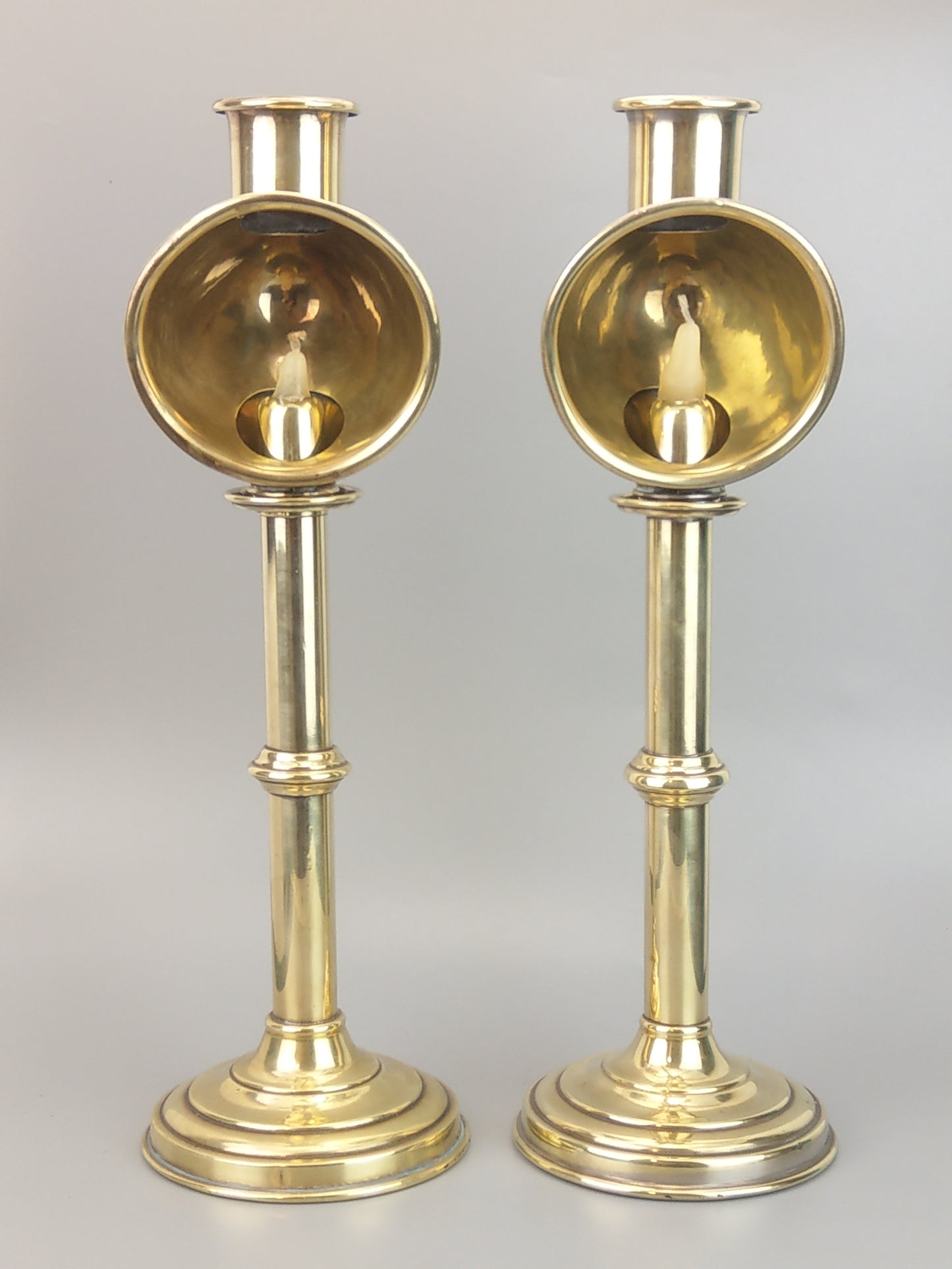 Antique Brass Student Lamps Candlesticks by Sherwood Ltd Birmingham