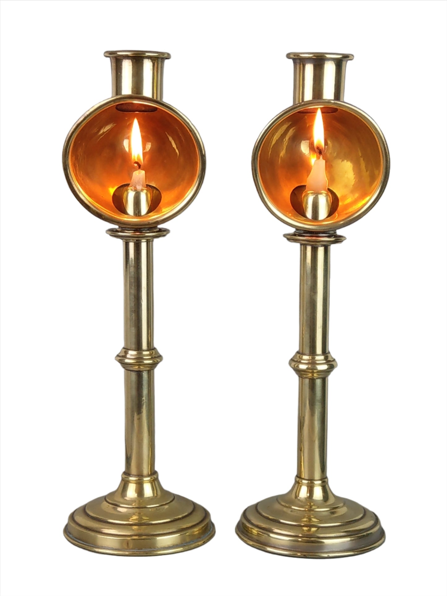 brass candlesticks, brass candle holders candlestick holders, candle holders, candlesticks, antique candlesticks, antique candlestick, Brass Student Lamps, Antique Brass Lamps, Student Lamps, candle reflector, Lamps Sherwood Ltd, Brass by Sherwood,