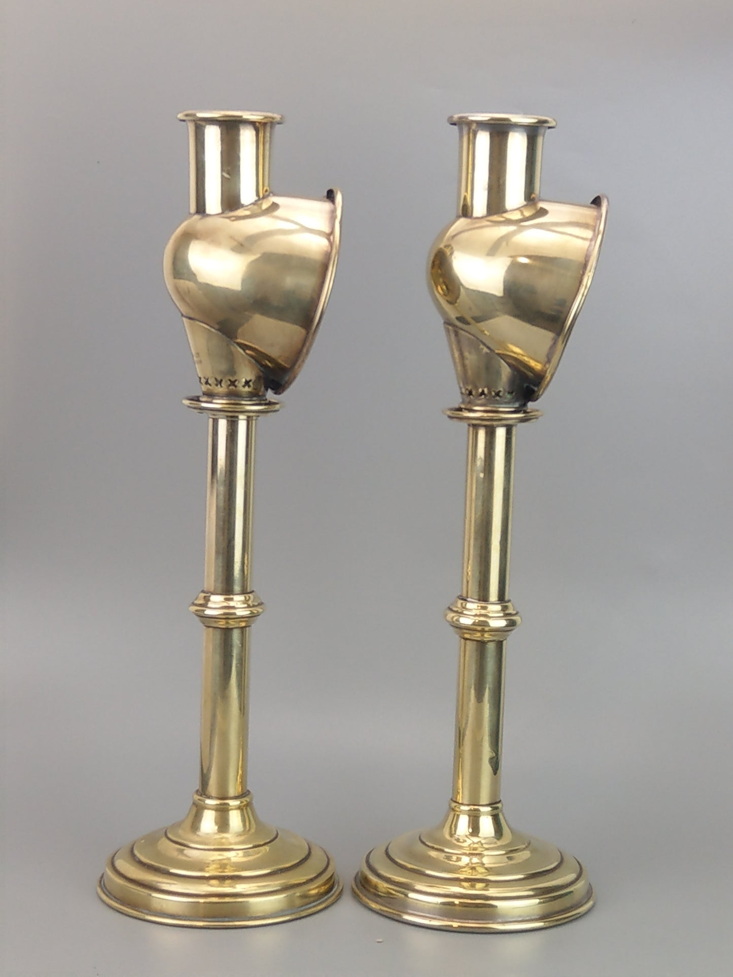 Antique Brass Student Lamps Candlesticks by Sherwood Ltd Birmingham