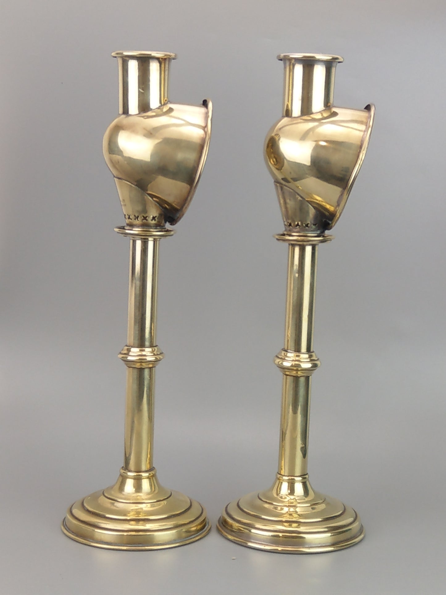 Antique Brass Student Lamps Candlesticks by Sherwood Ltd Birmingham