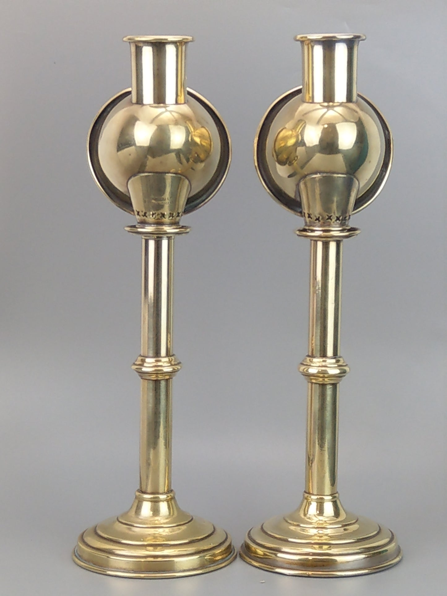 Antique Brass Student Lamps Candlesticks by Sherwood Ltd Birmingham