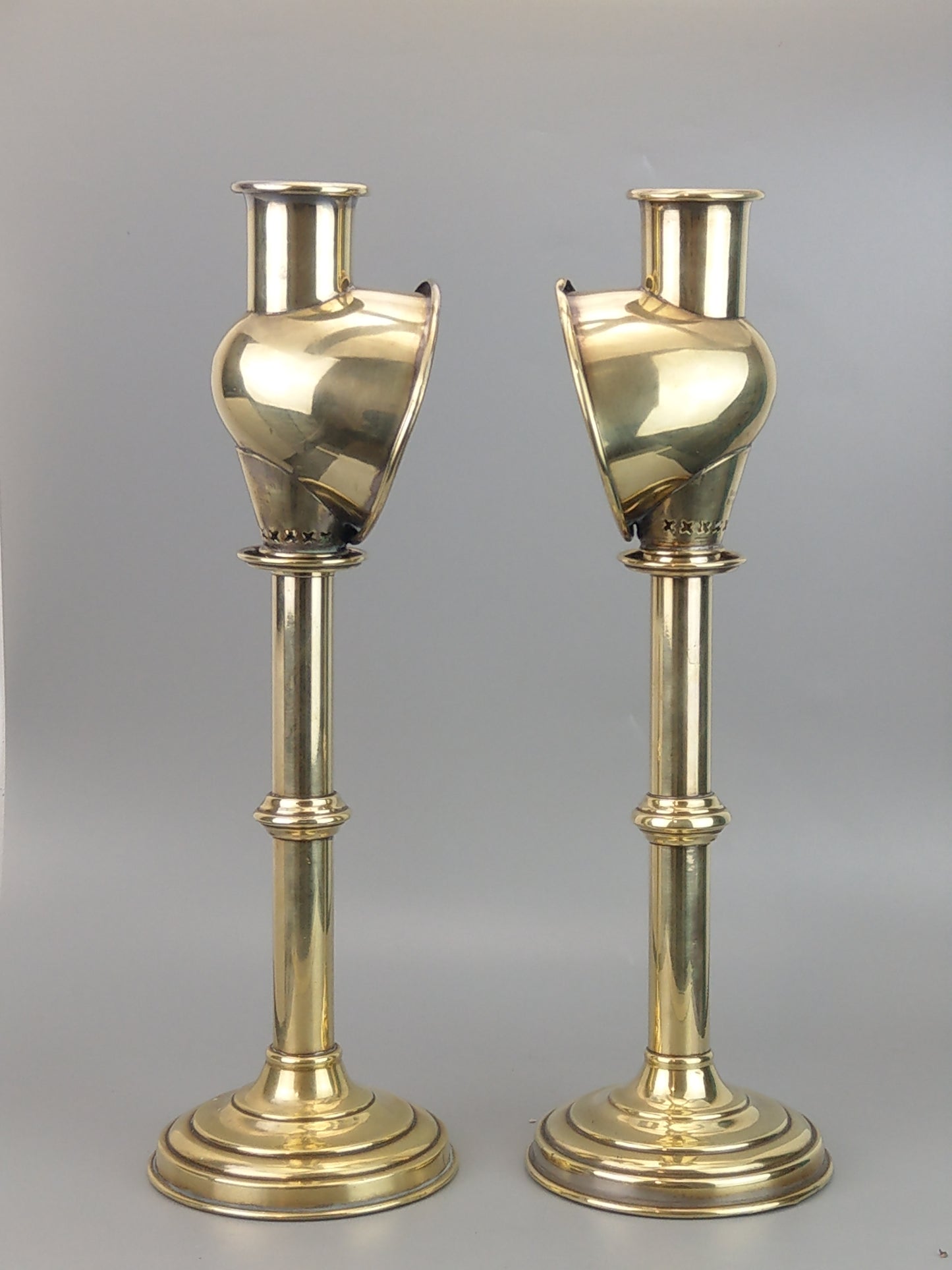 Antique Brass Student Lamps Candlesticks by Sherwood Ltd Birmingham