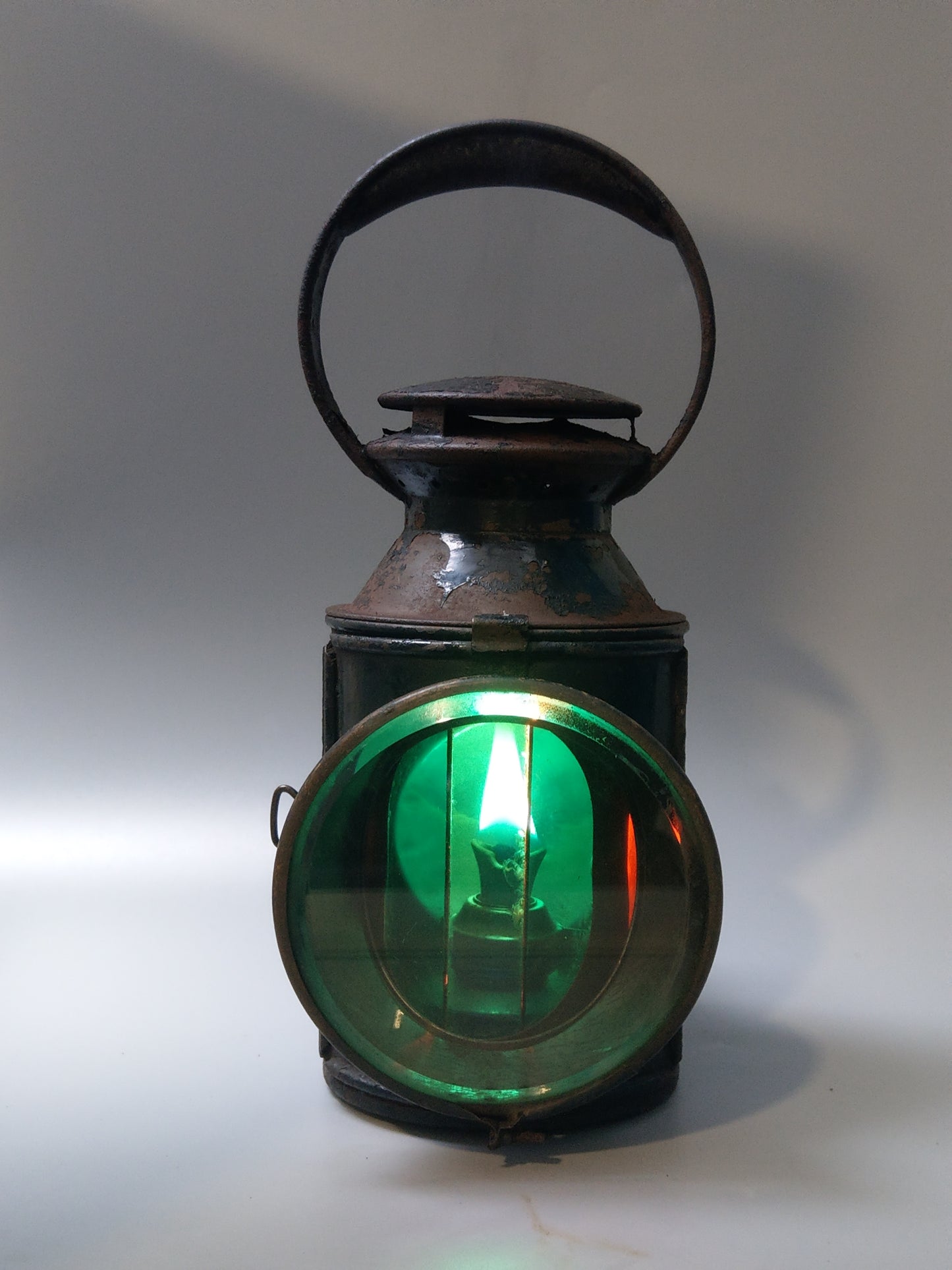 British Railway Midlands Signal Oil Lamp with 3 Glass Aspects