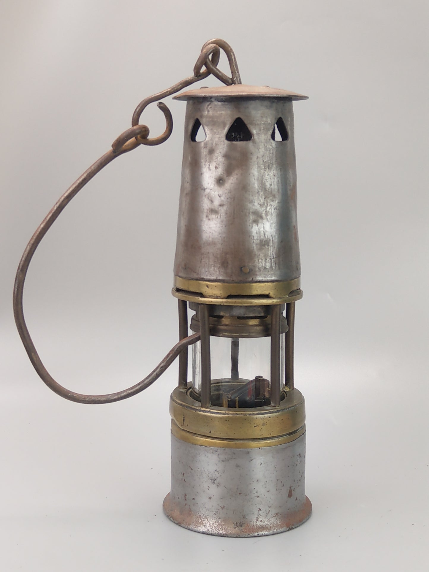 Wolf Miners Lamp Steel and Brass