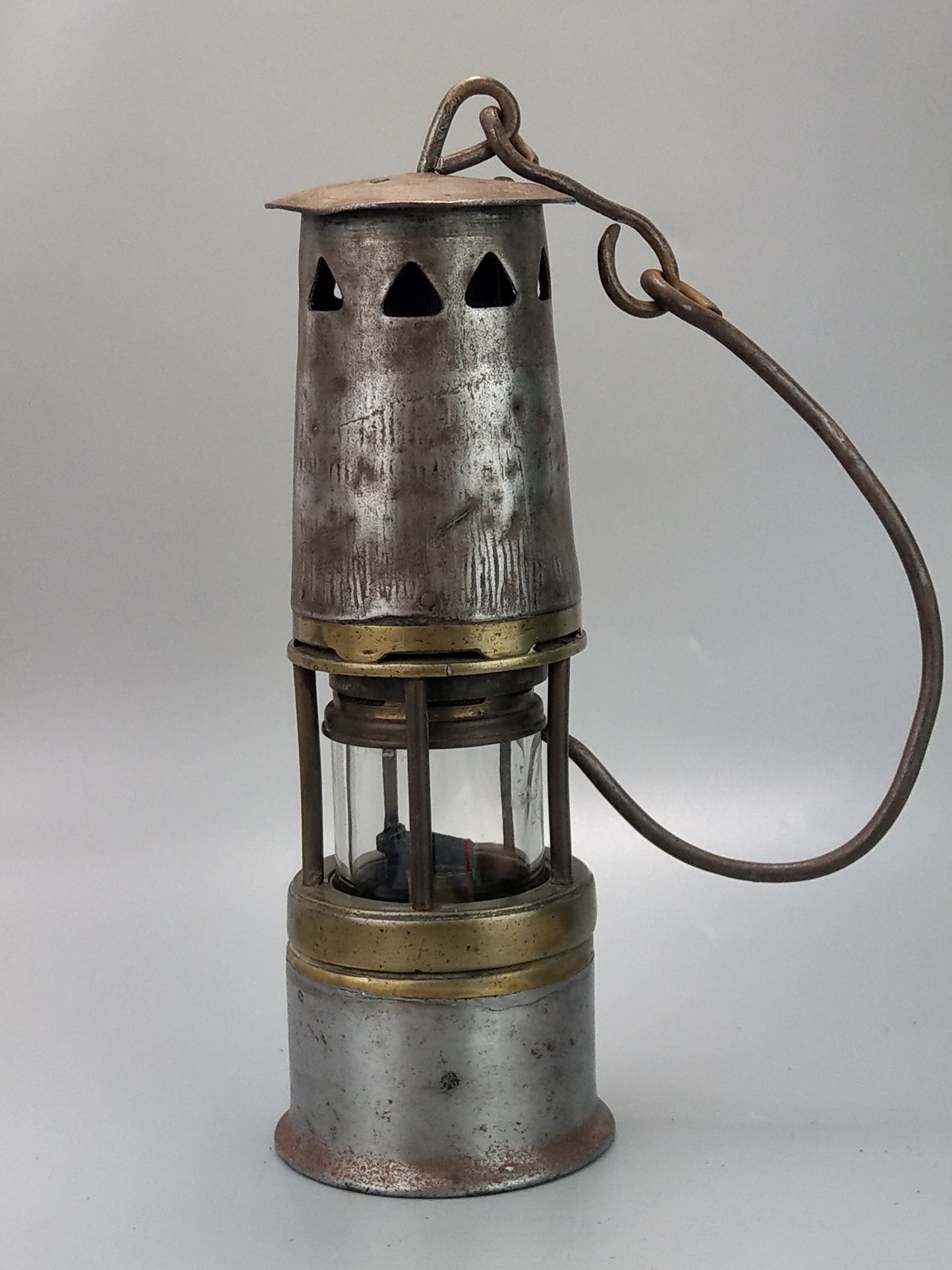 Wolf Miners Lamp Steel and Brass