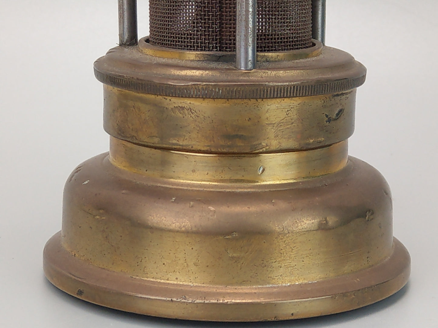 Antique brass Miner's lamp Davy type by E.Thomas and Williams