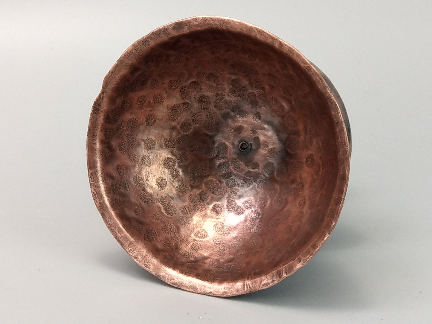 Small Arts and Crafts Hammered Copper candlestick