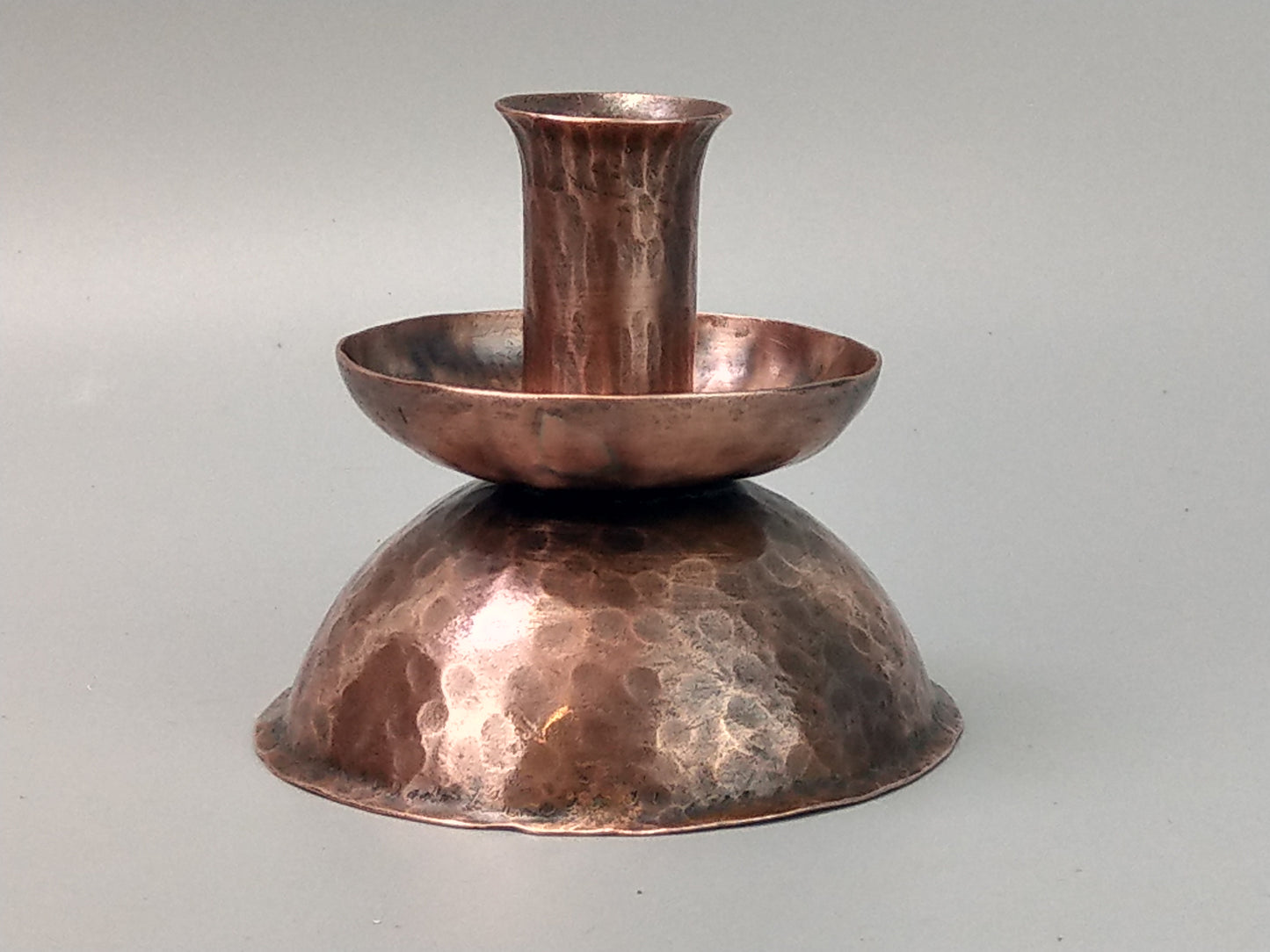 Small Arts and Crafts Hammered Copper candlestick