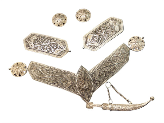 Rusian Filigree Sterling Silver Belt buckle c1900