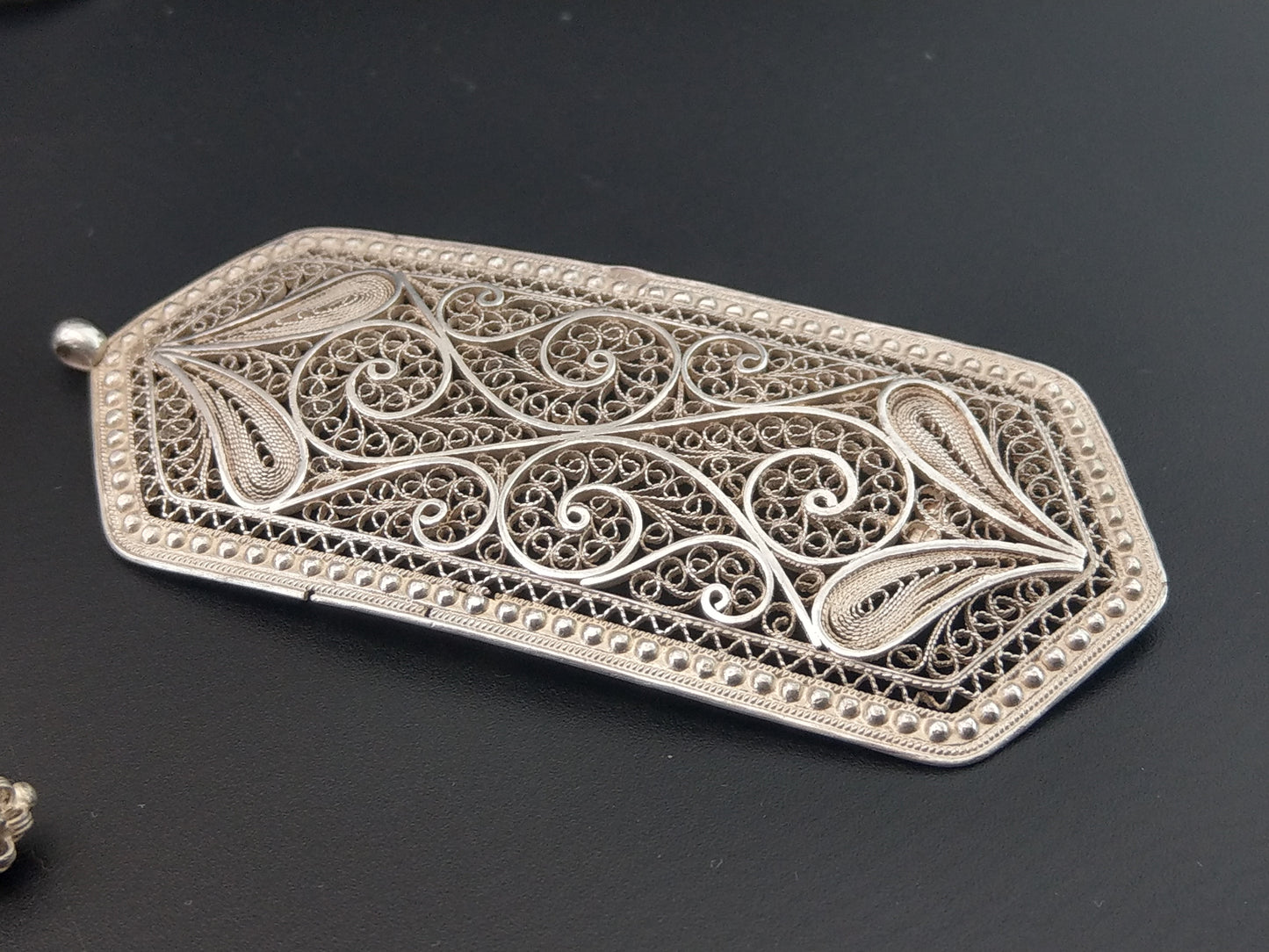 Rusian Filigree Sterling Silver Belt buckle c1900