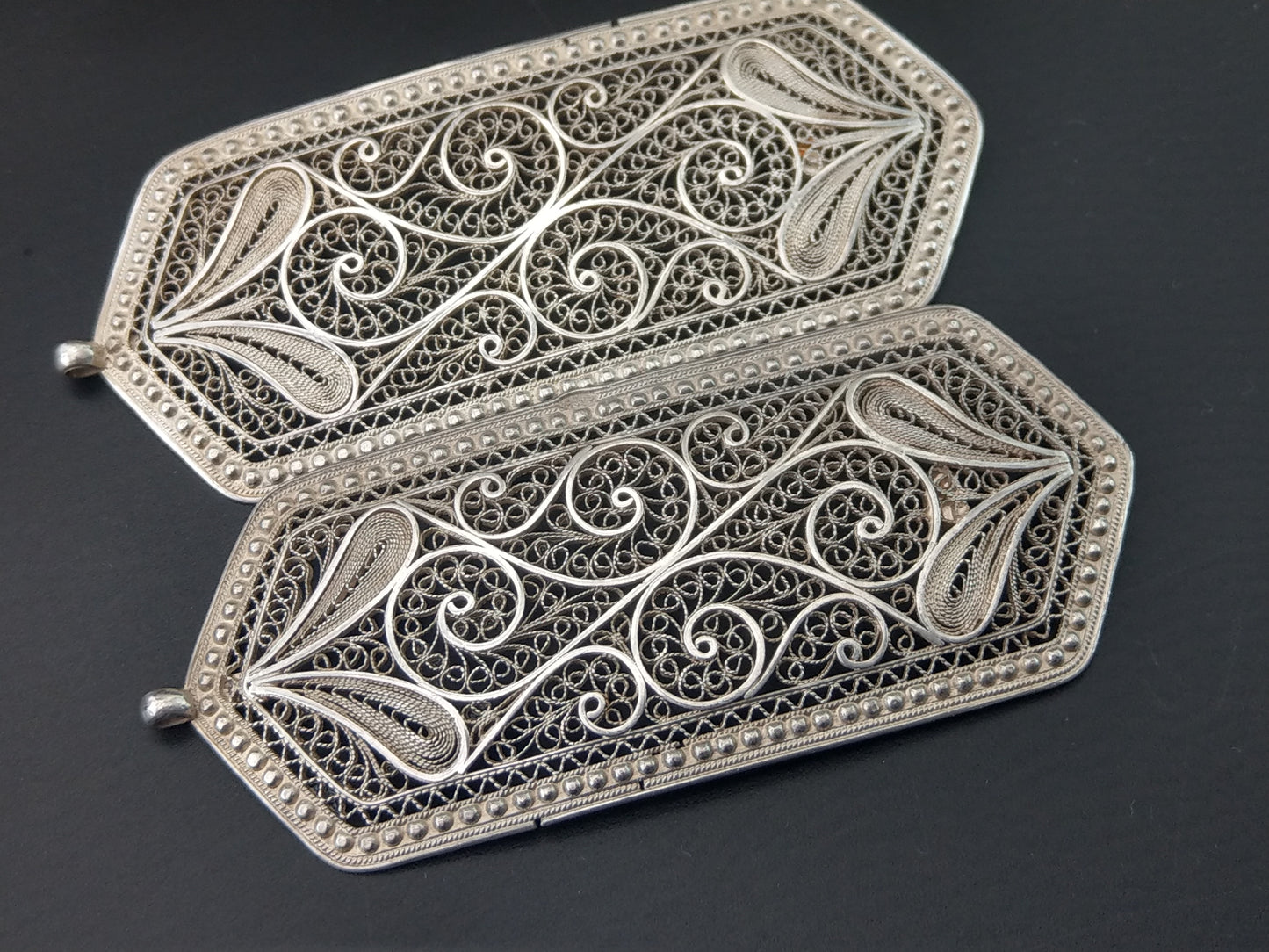 Rusian Filigree Sterling Silver Belt buckle c1900