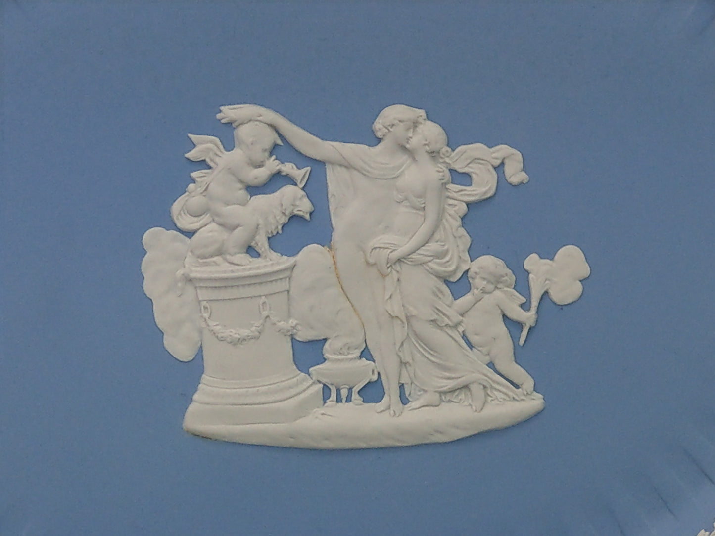 Blue Owal tray Jasperware Wedgwood Sacrifice group motif