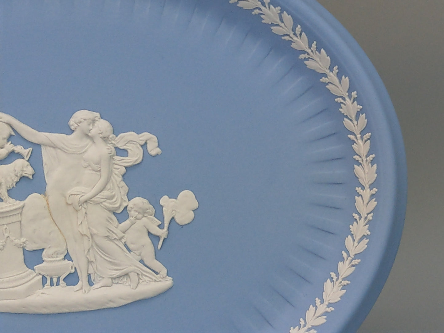 Blue Owal tray Jasperware Wedgwood Sacrifice group motif