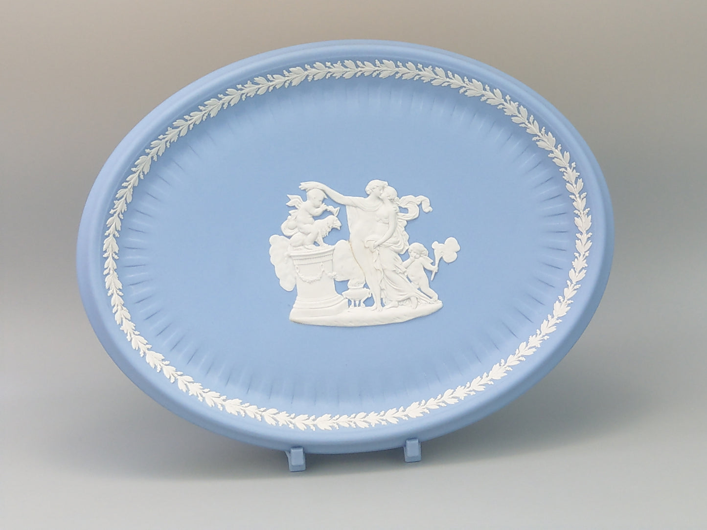 Blue Owal tray Jasperware Wedgwood Sacrifice group motif