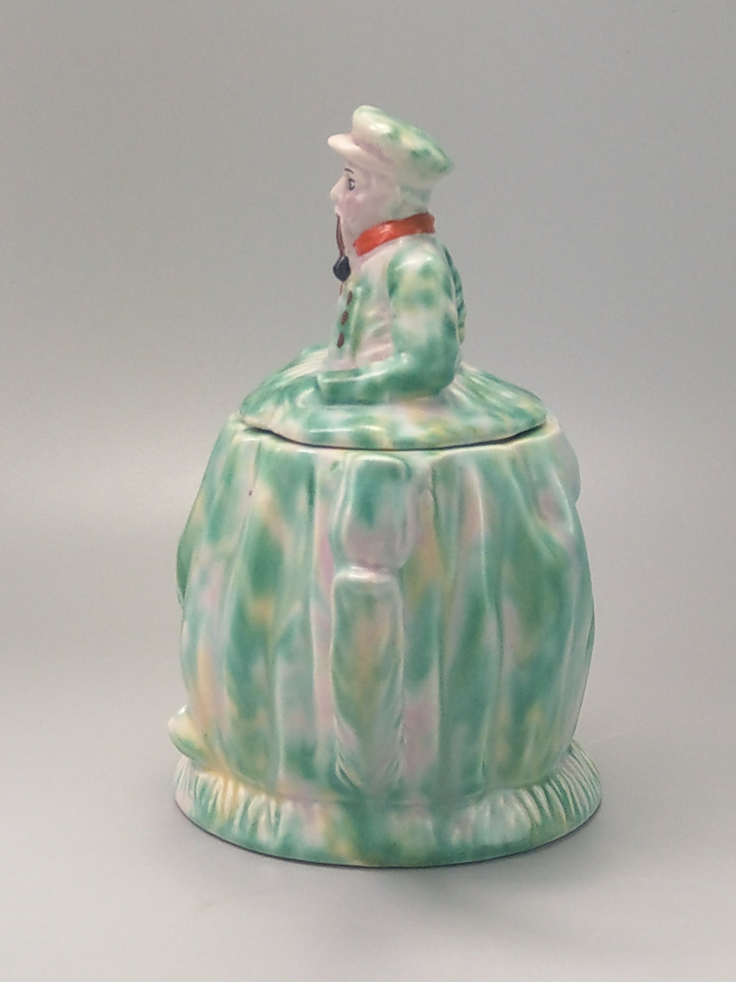 Novelty Green and Pink Mottled Teapot Dutch Boy by Arthur Wood