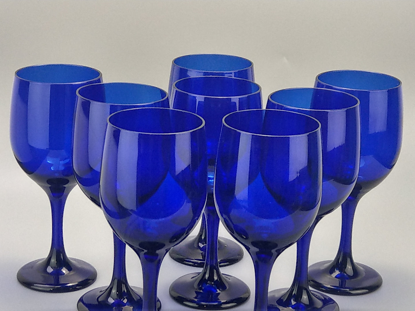 Vintage Cobalt Blue wine Glasses Set of 8 by Libbey