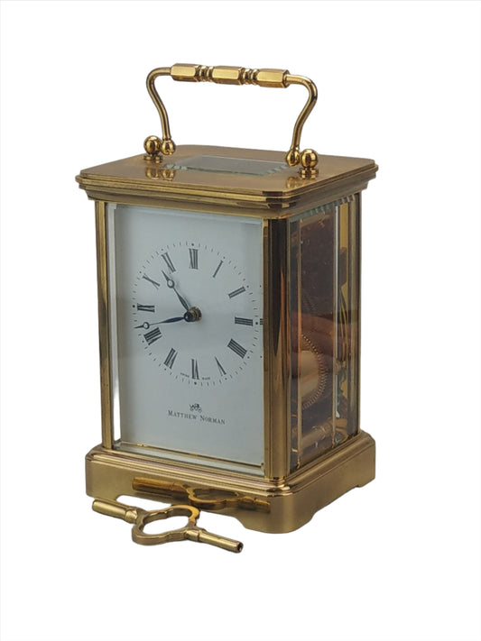 Vintage Matthew Norman Brass Carriage Clock with Striking mechanism 