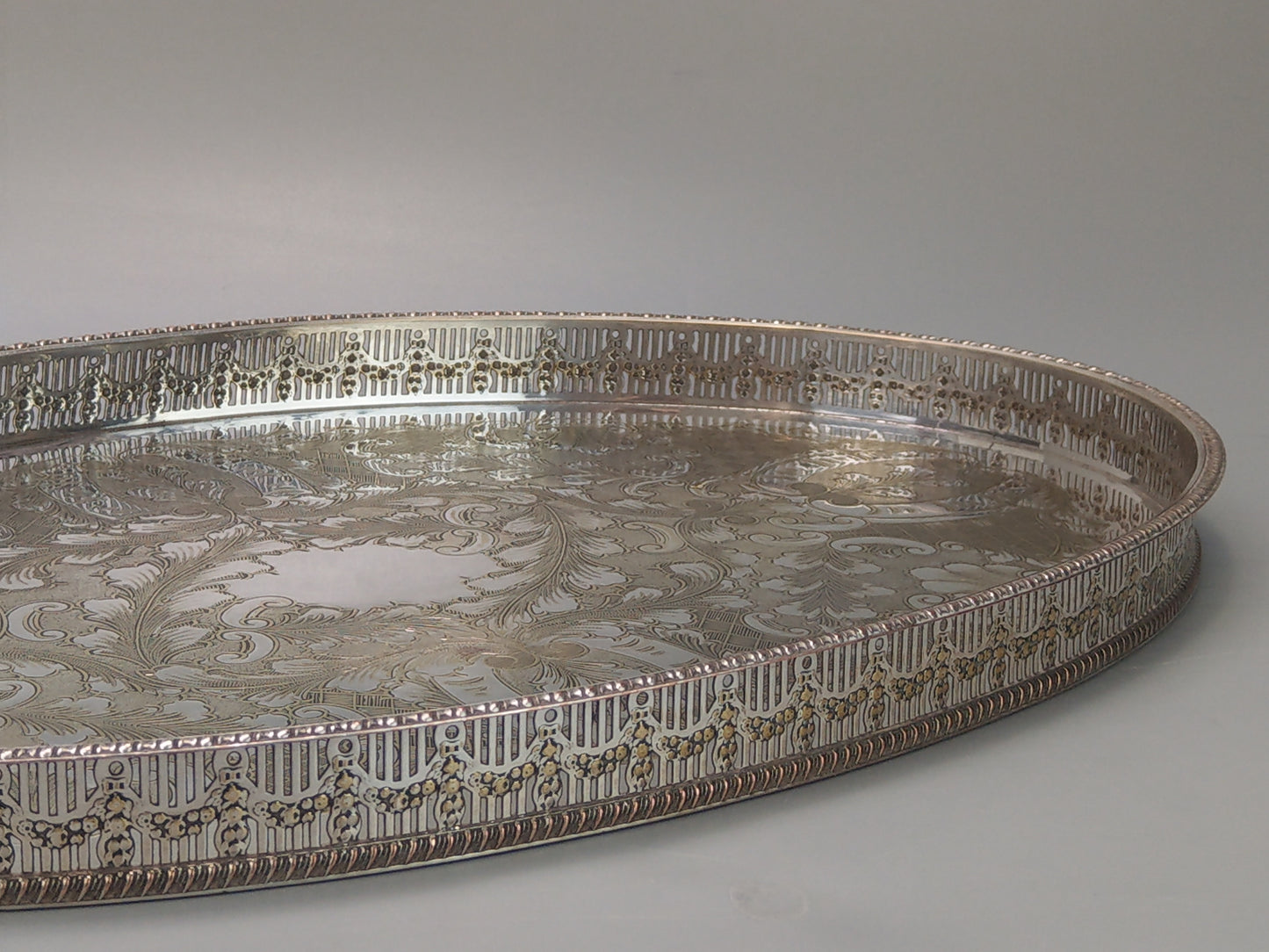 Oval Gallery Tray, Silver-Plated, Viners Sheffield