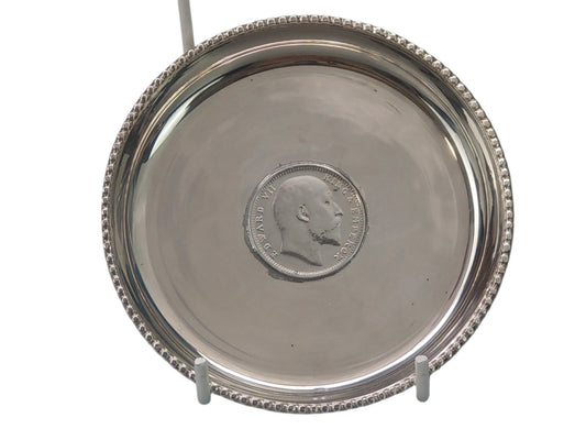 Sterling Silver Coin Dish with Indian Rupee Coin