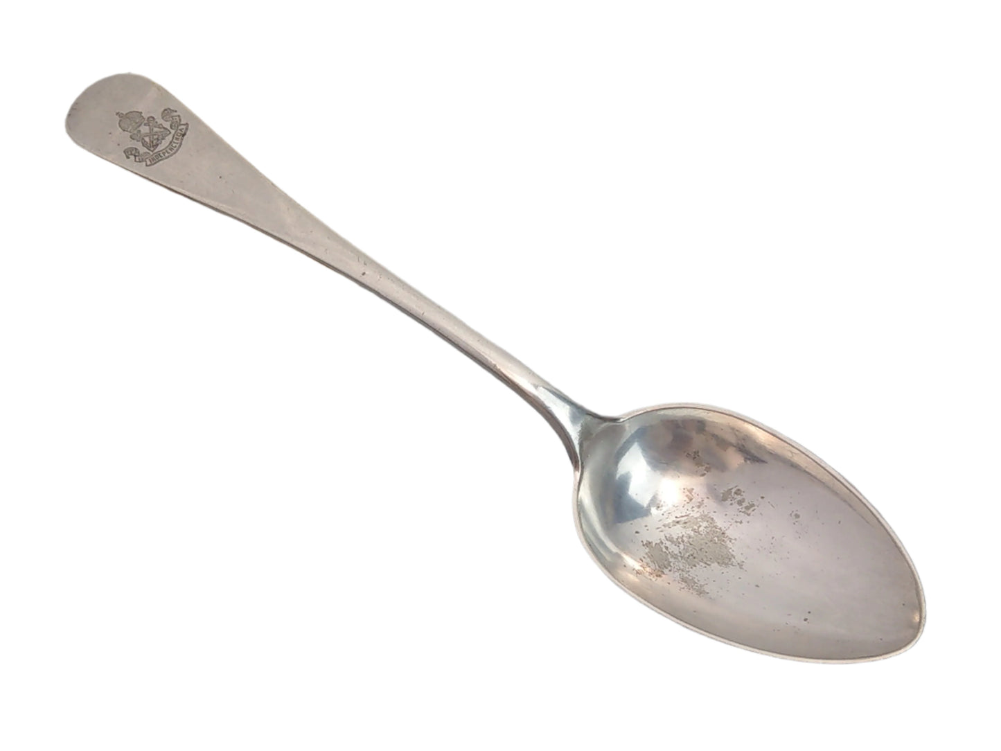 Spoon with Royal Navy Crest and broad arrow