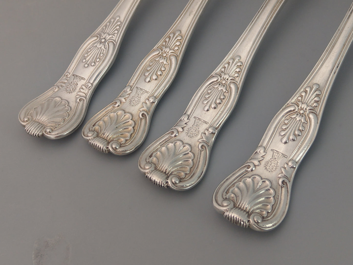 Sterling Silver Forks  King Pattern by Charles Boyton with Heraldic Crest Sheaf of Wheat