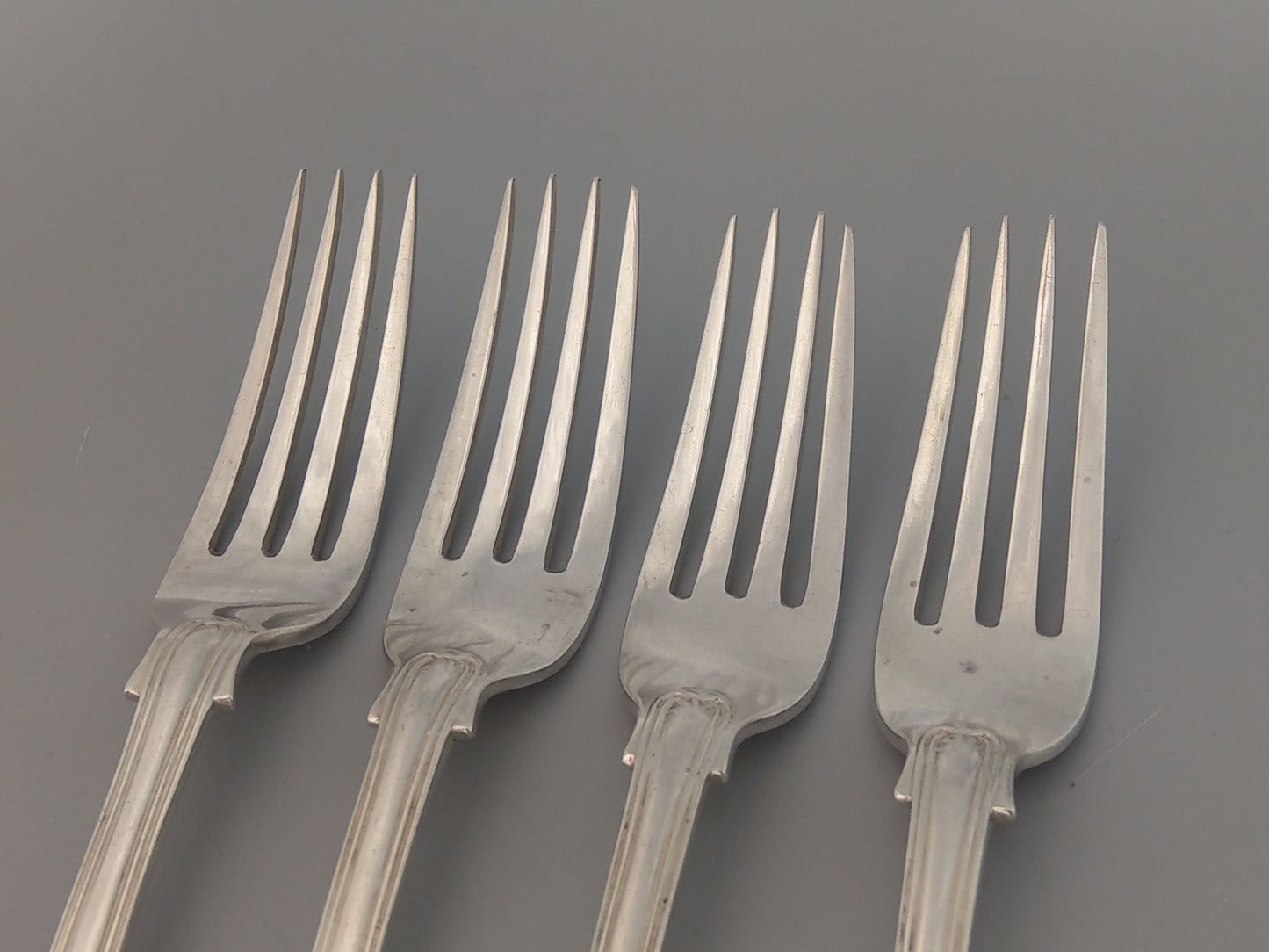 Sterling Silver Forks  King Pattern by Charles Boyton with Heraldic Crest Sheaf of Wheat