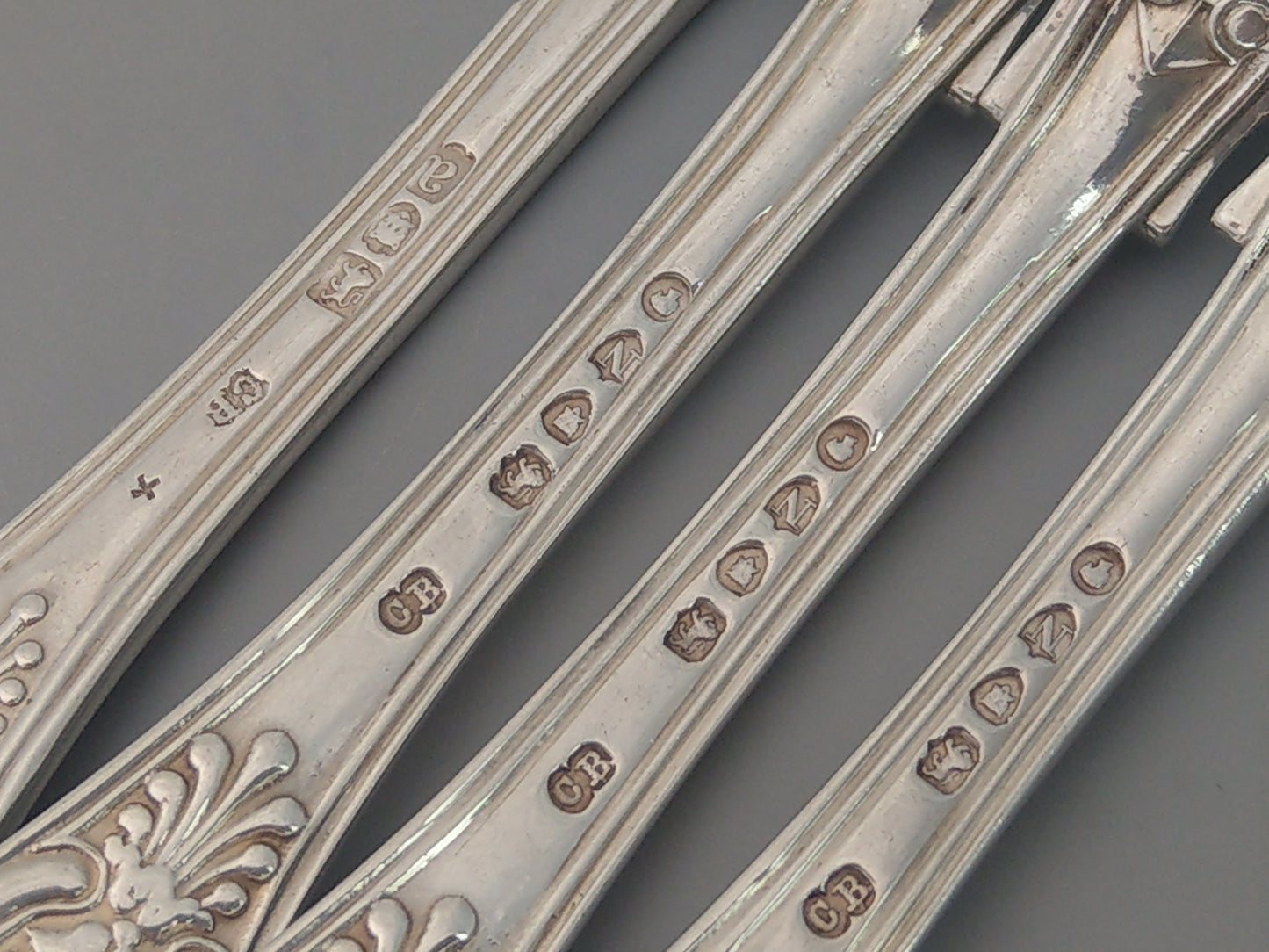 Sterling Silver Forks  King Pattern by Charles Boyton with Heraldic Crest Sheaf of Wheat