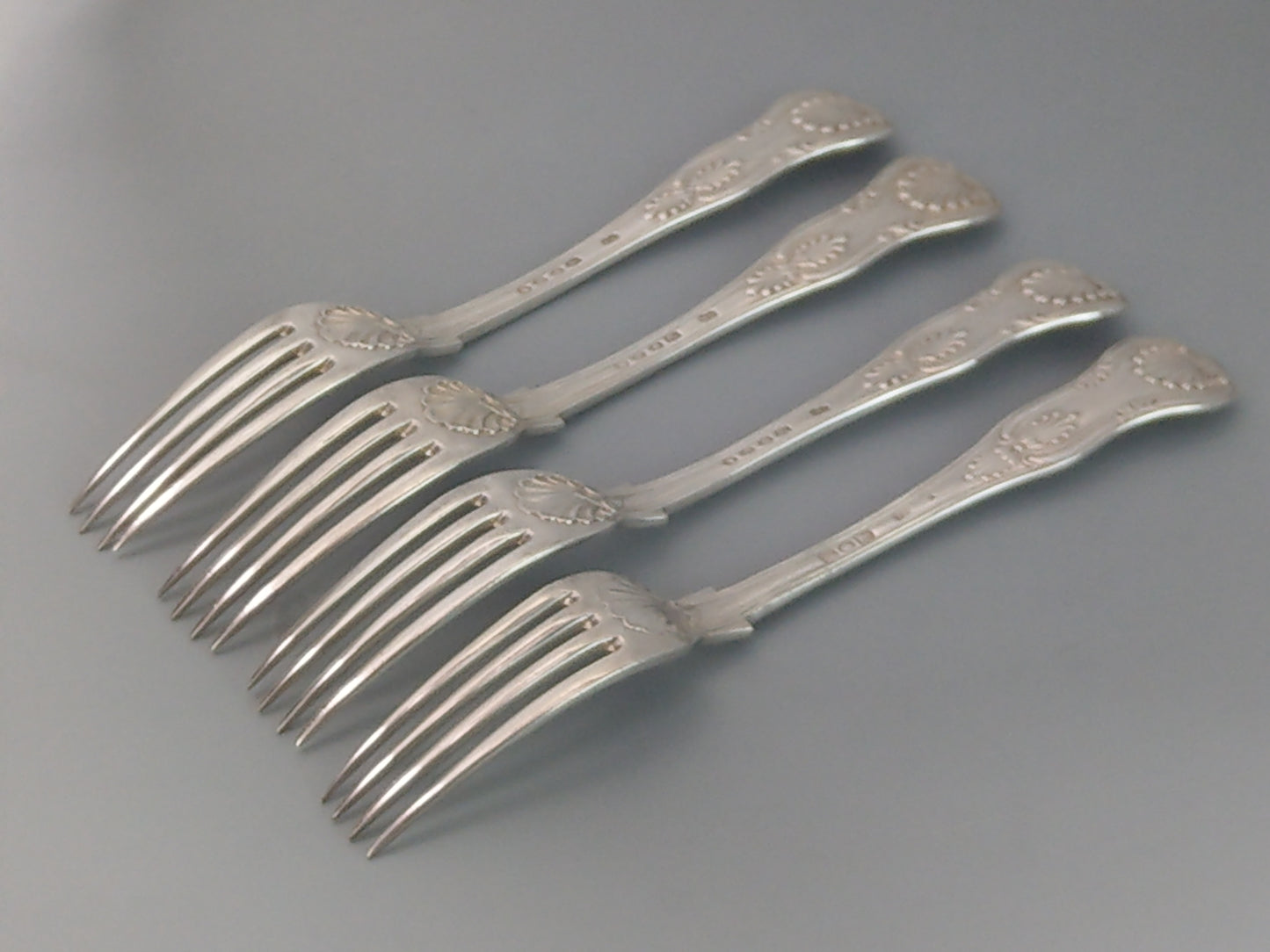 Sterling Silver Forks  King Pattern by Charles Boyton with Heraldic Crest Sheaf of Wheat