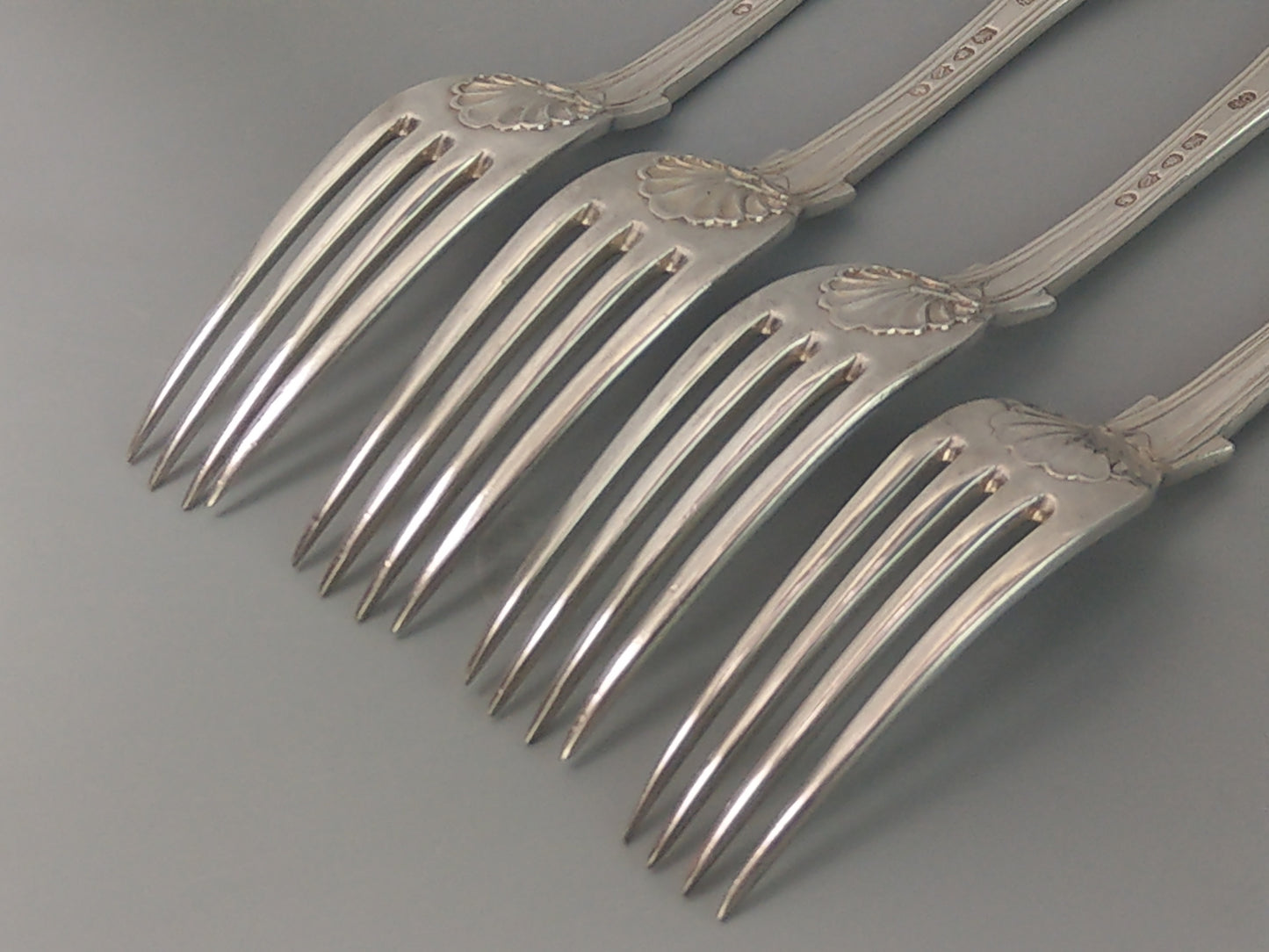 Sterling Silver Forks  King Pattern by Charles Boyton with Heraldic Crest Sheaf of Wheat