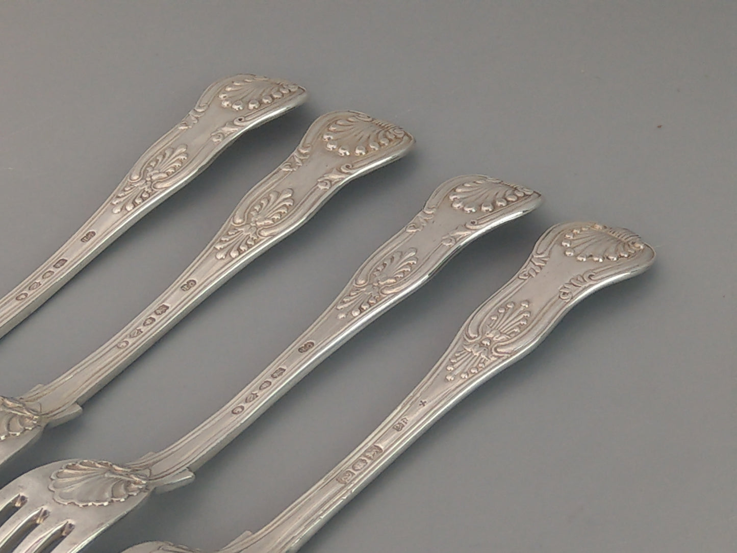 Sterling Silver Forks  King Pattern by Charles Boyton with Heraldic Crest Sheaf of Wheat