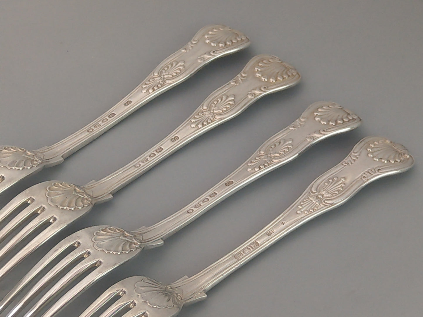 Sterling Silver Forks  King Pattern by Charles Boyton with Heraldic Crest Sheaf of Wheat