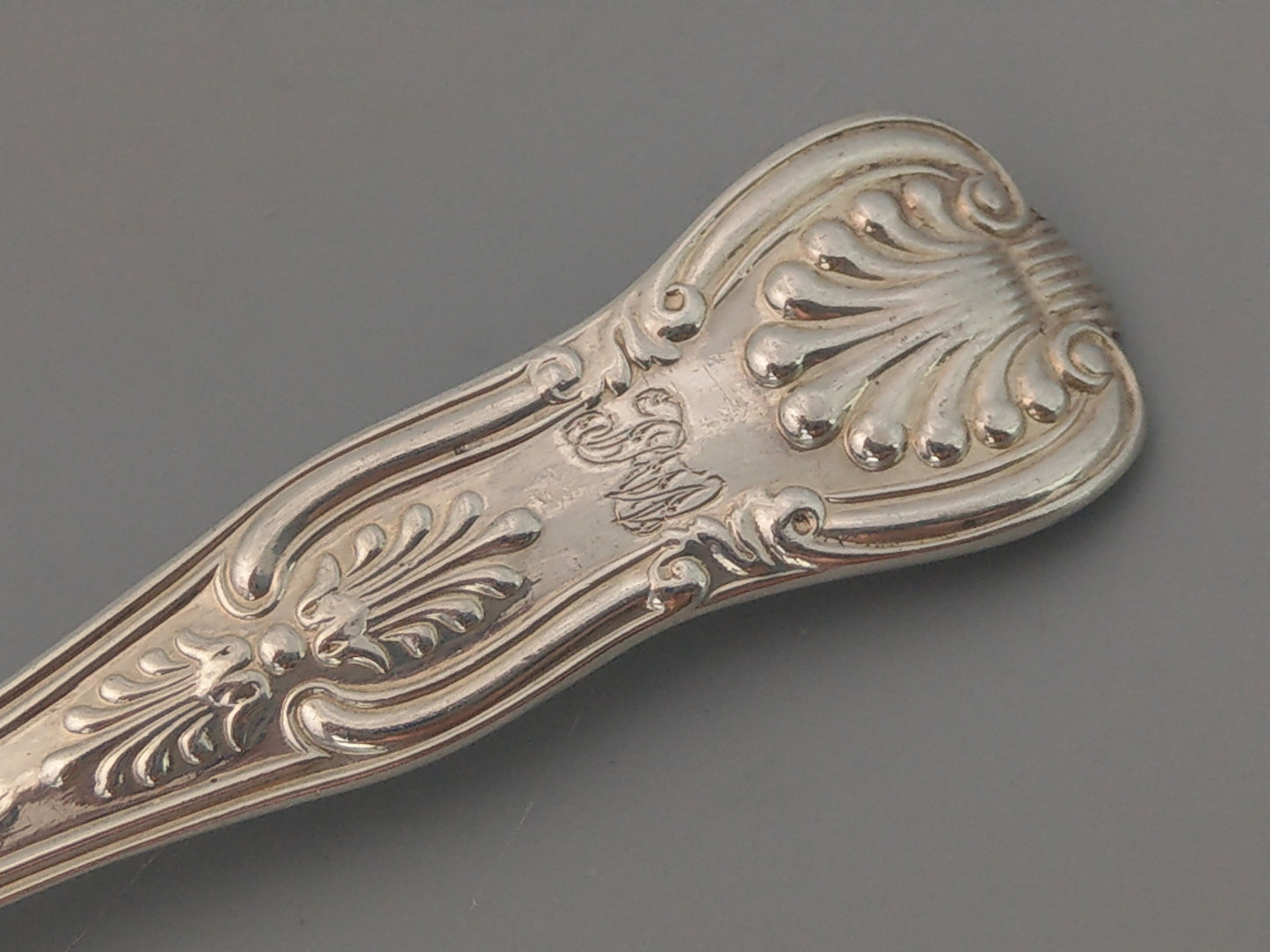 Antique Silver Fork King Pattern, George William Adams, c.1843 Engraved monogram