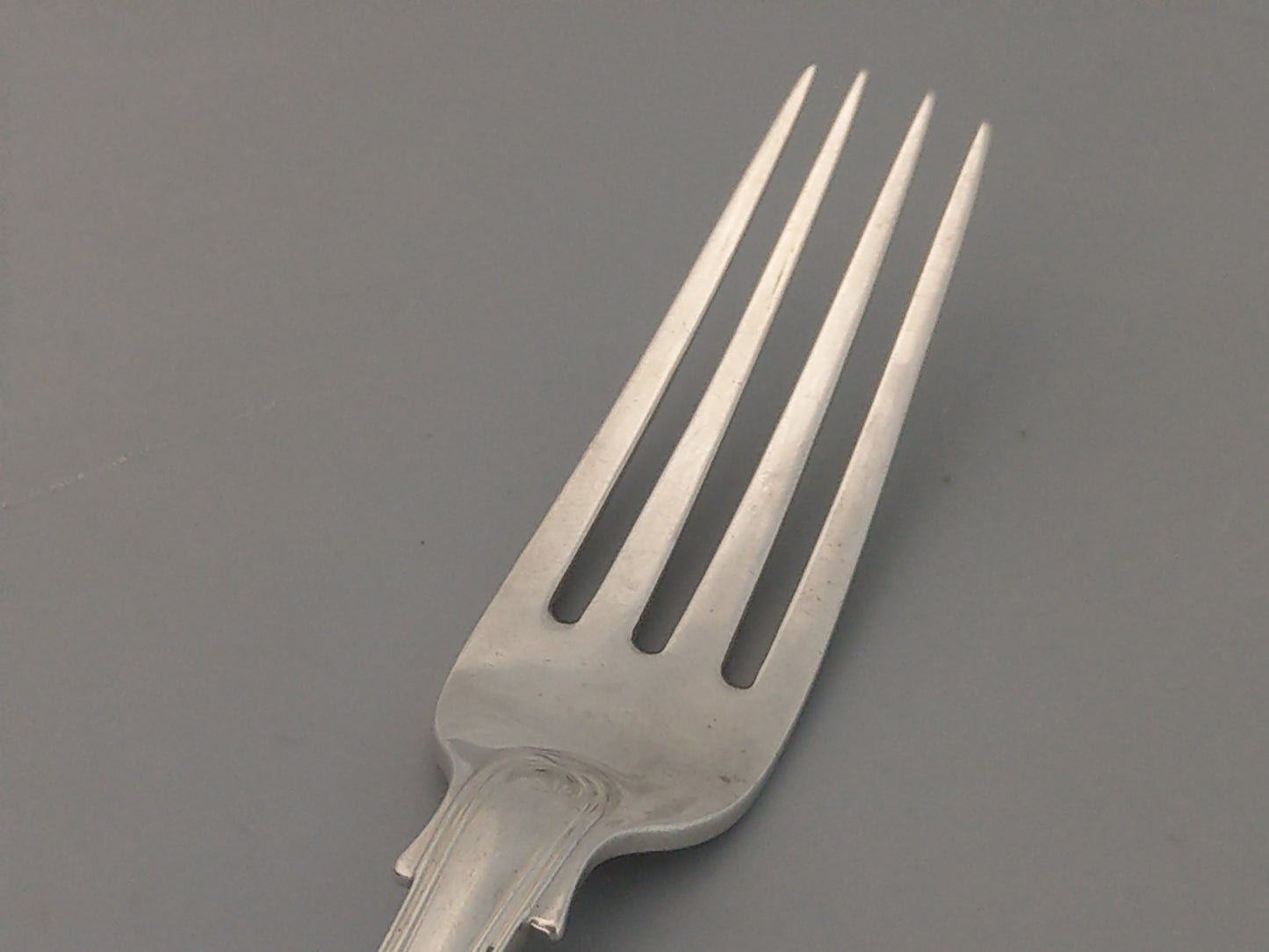 Antique Silver Fork King Pattern, George William Adams, c.1843 Engraved monogram