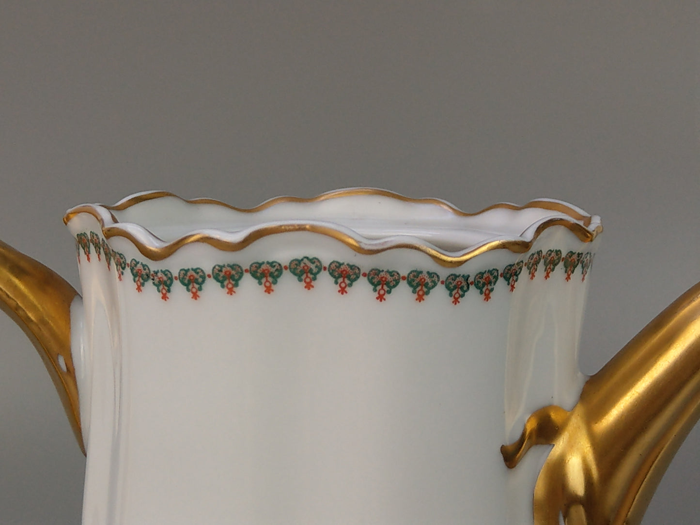 White & Gold Limoges Coffee pot with cups by Haviland