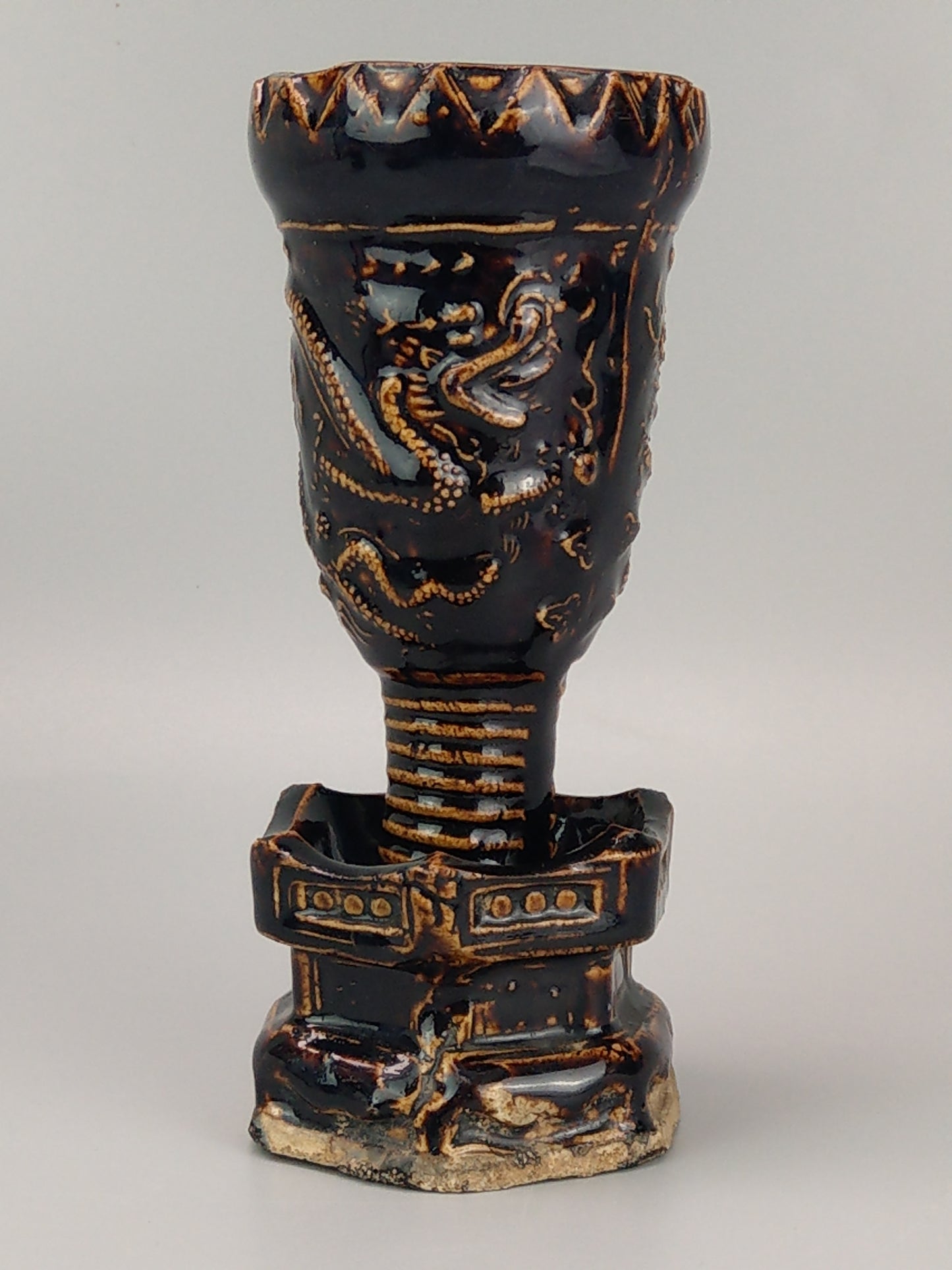 Chinese Incense Holder Song Glazed with Dragon 11th Century