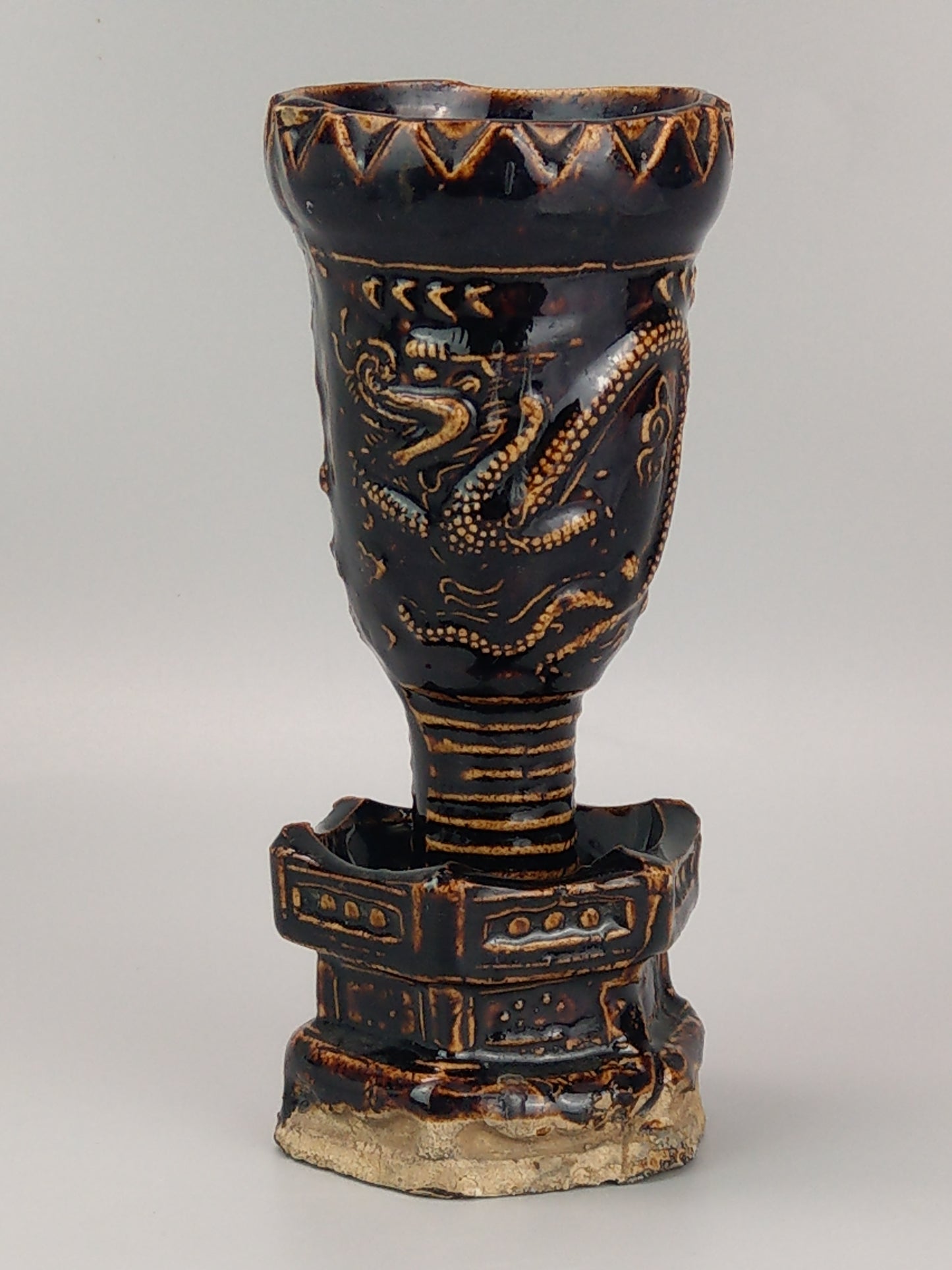 Chinese Incense Holder Song Glazed with Dragon 11th Century