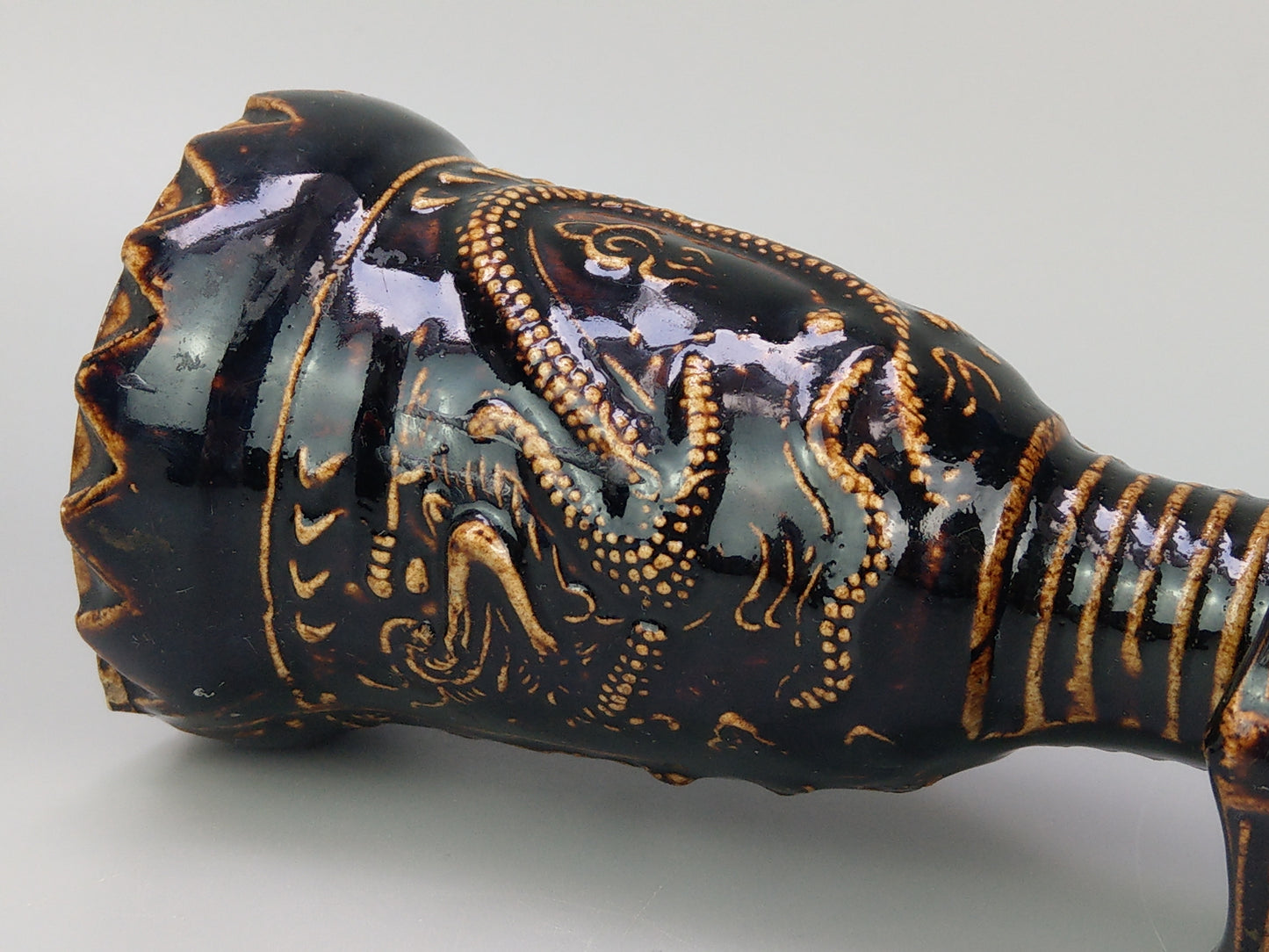 Chinese Incense Holder Song Glazed with Dragon 11th Century