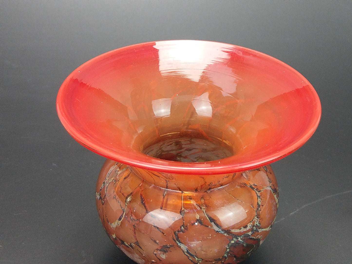 Blood Orange Small Vase WMF Ikora by Karl Wiedmann