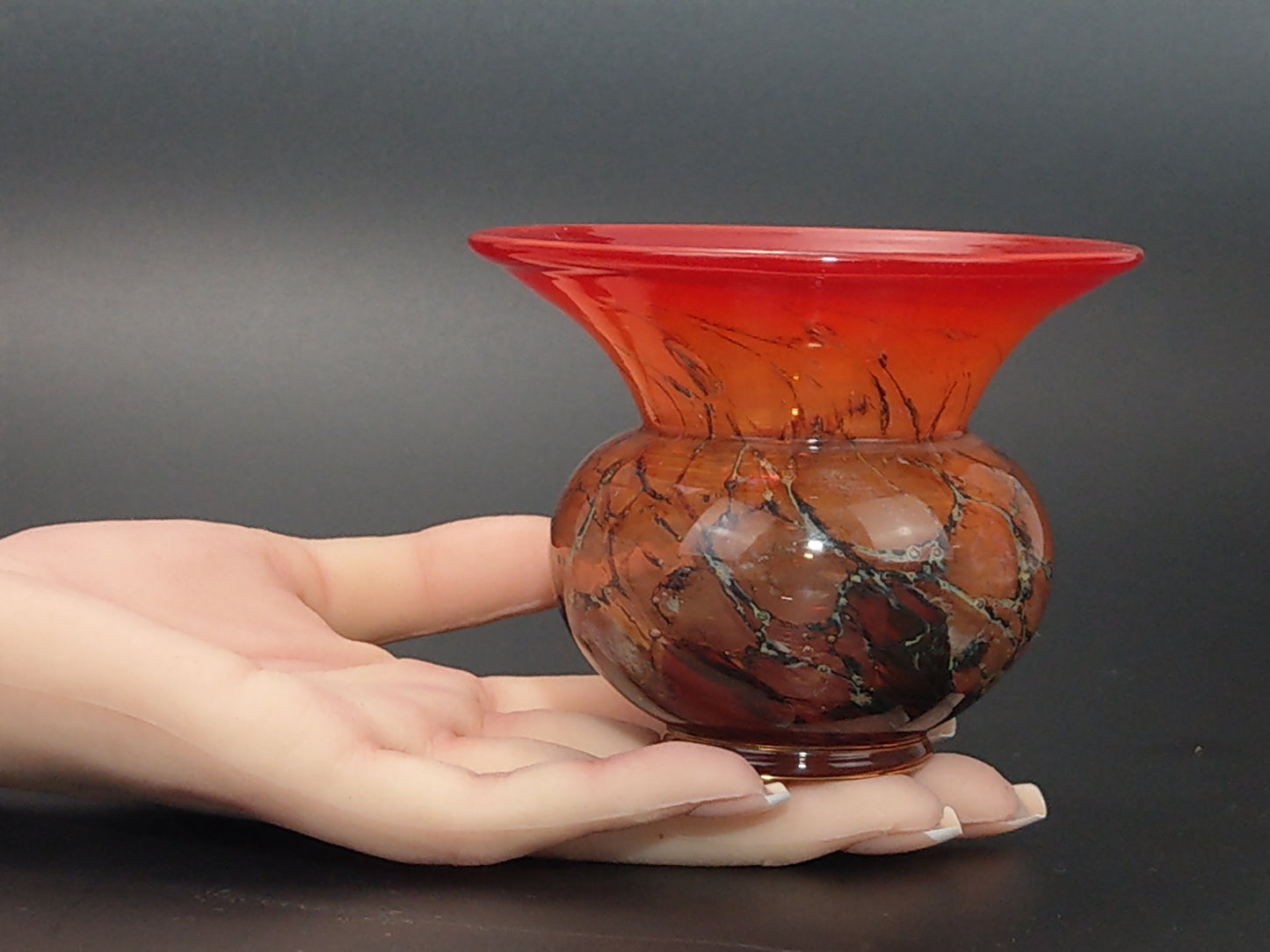 Blood Orange Small Vase WMF Ikora by Karl Wiedmann